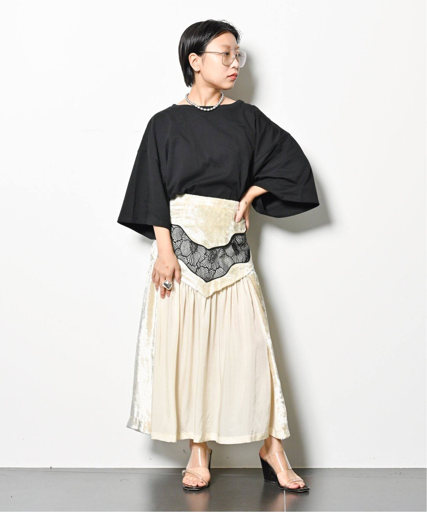 TOGA PULLA VELVET LACE SKIRT TP242-FG221：スカート（その他スカート