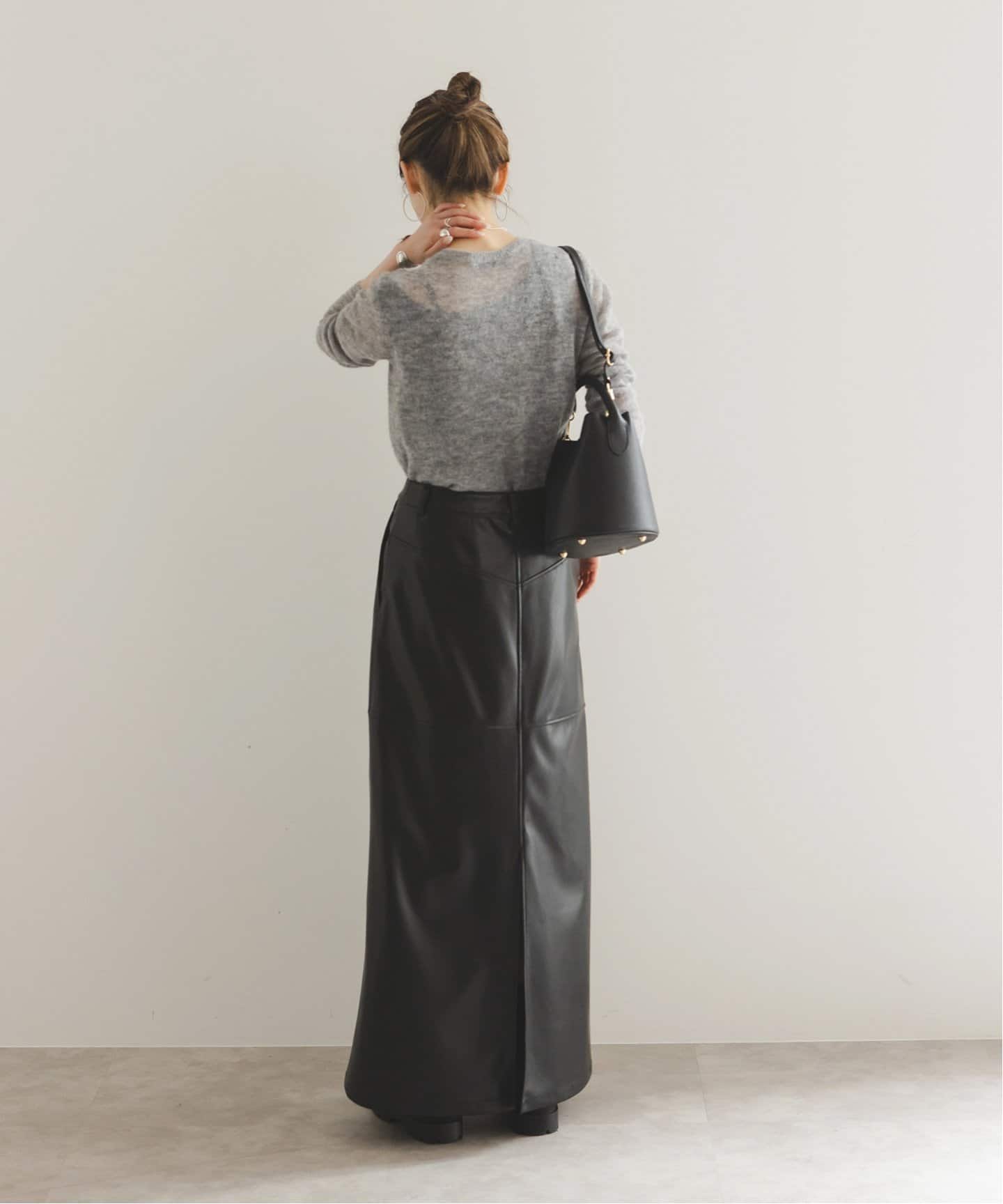 ビーガンレザーマキシタイトスカート（ロング・マキシ丈スカート