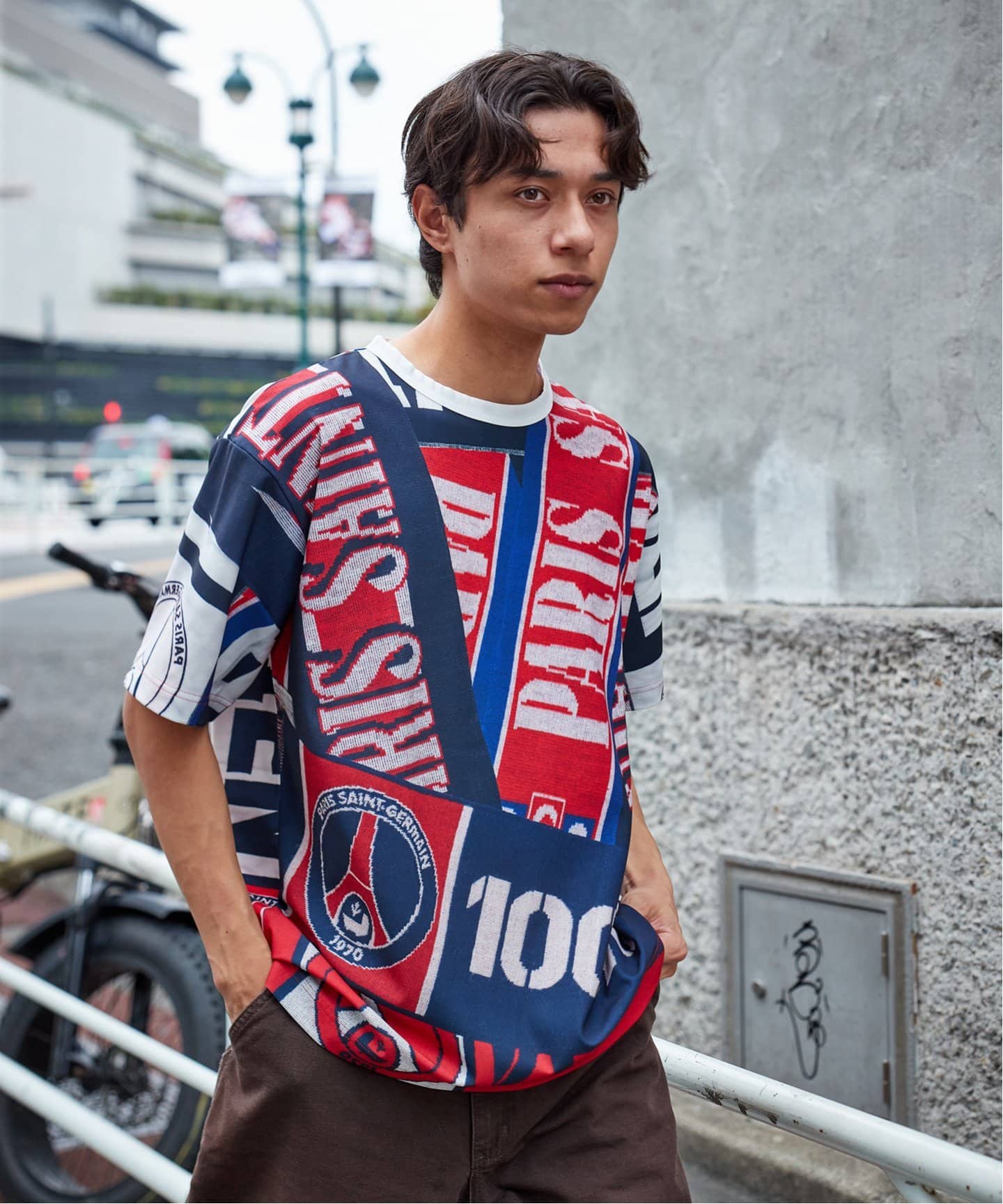 PSG / パリ・サン＝ジェルマン】 JP Vintage Scarf Printed T-shirt（T