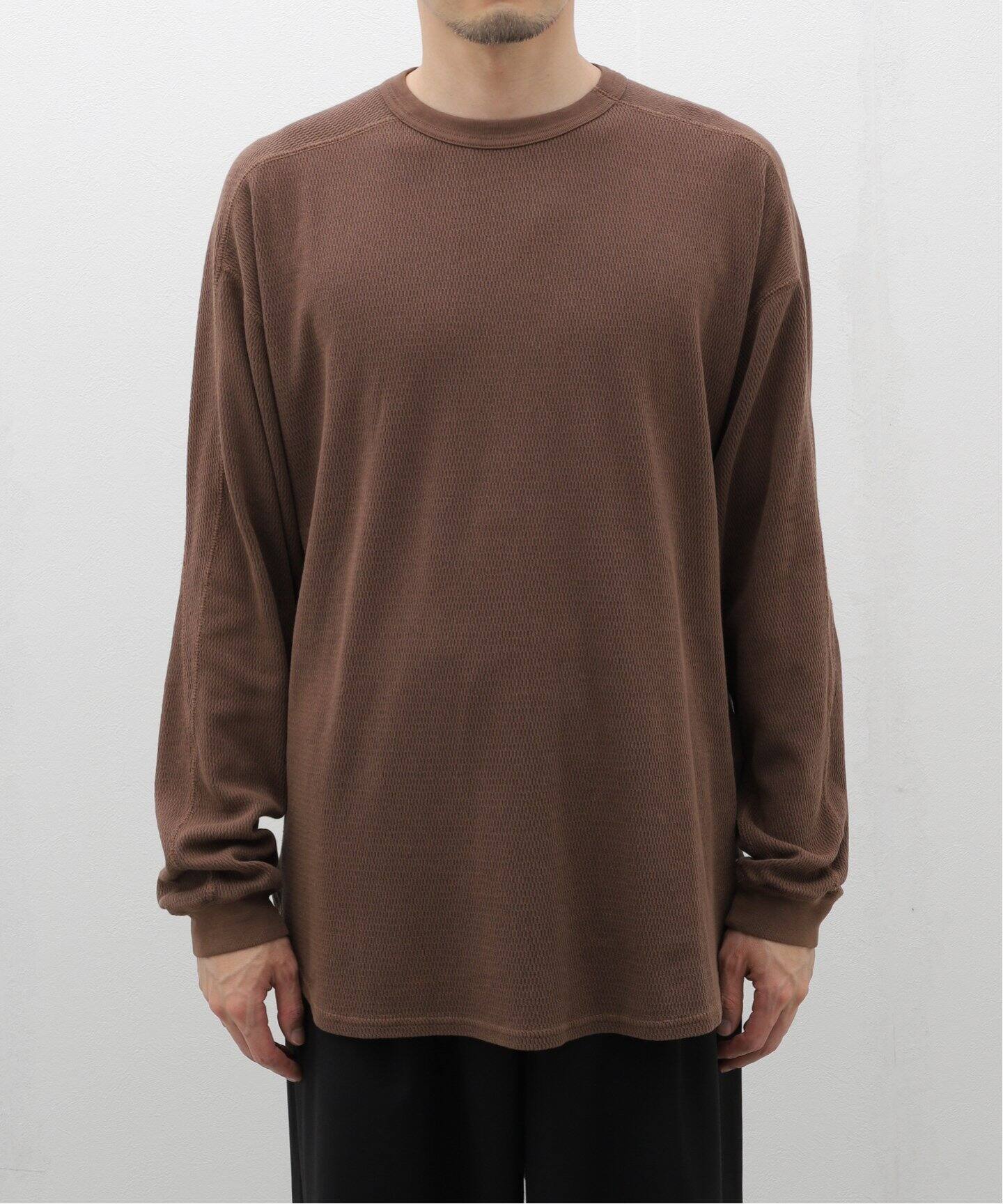 ガーメントダイ ハニカムワッフルロンT（Tシャツ／カットソー