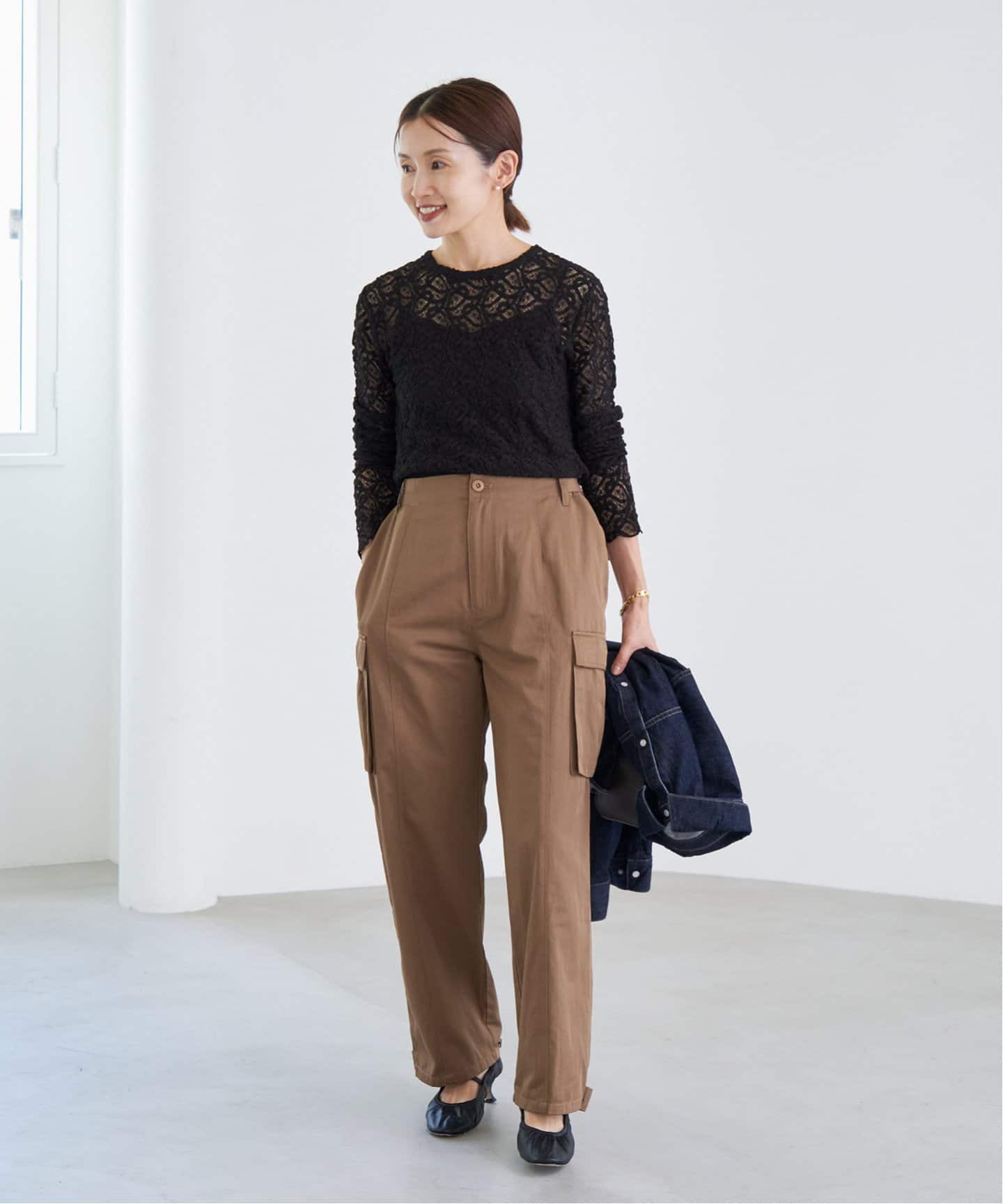 追加3》ペイズリー ストレッチレースプルオーバー（Tシャツ