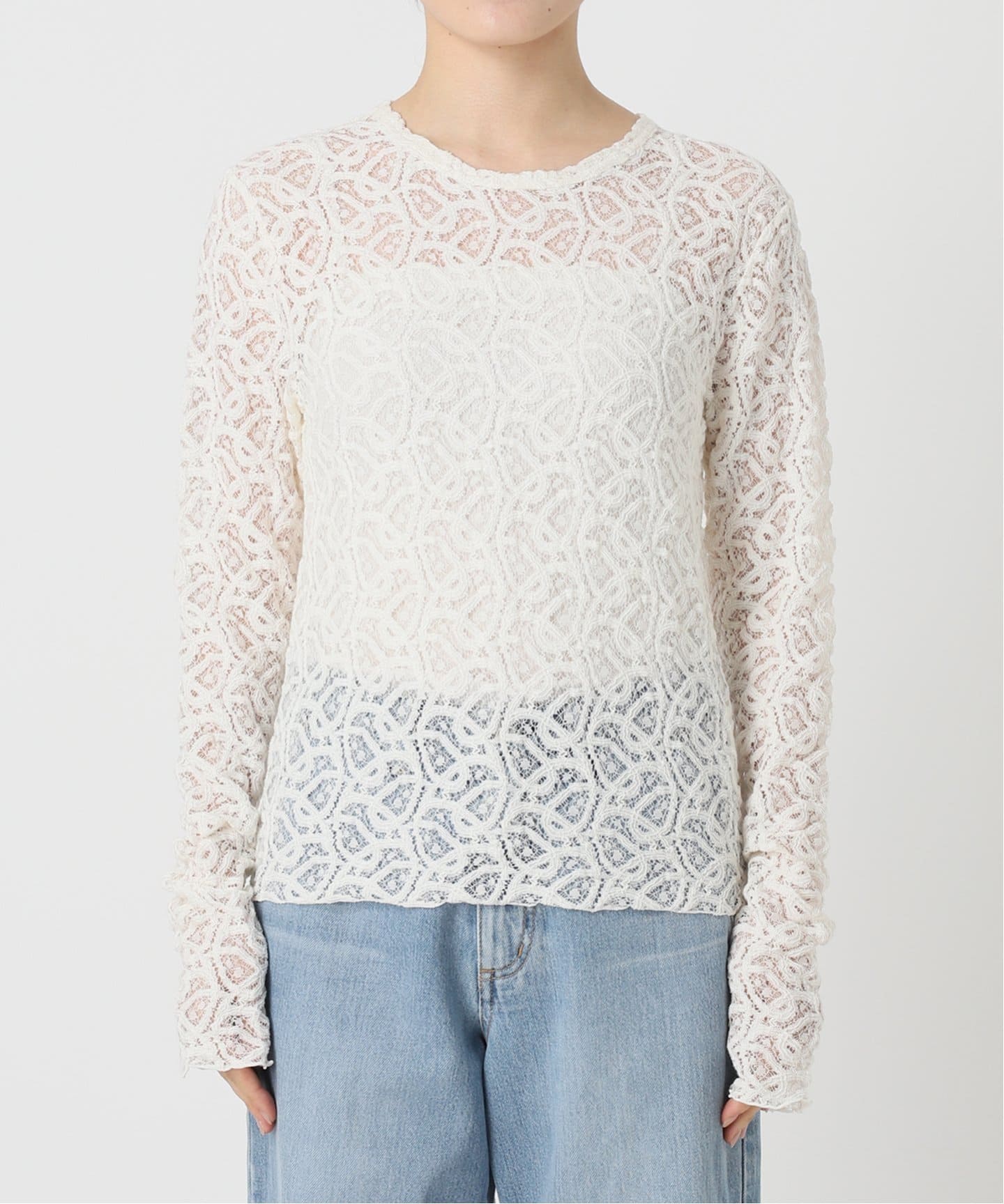 追加3》ペイズリー ストレッチレースプルオーバー（Tシャツ