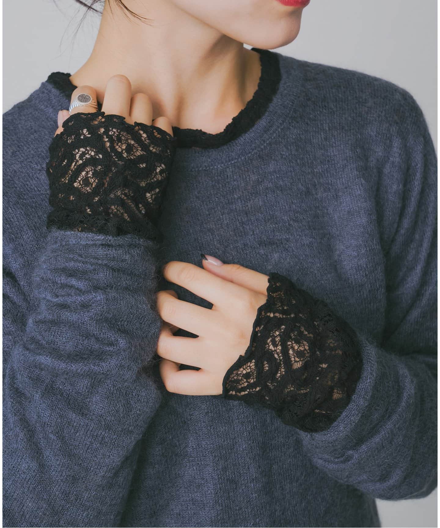 追加3》ペイズリー ストレッチレースプルオーバー（Tシャツ