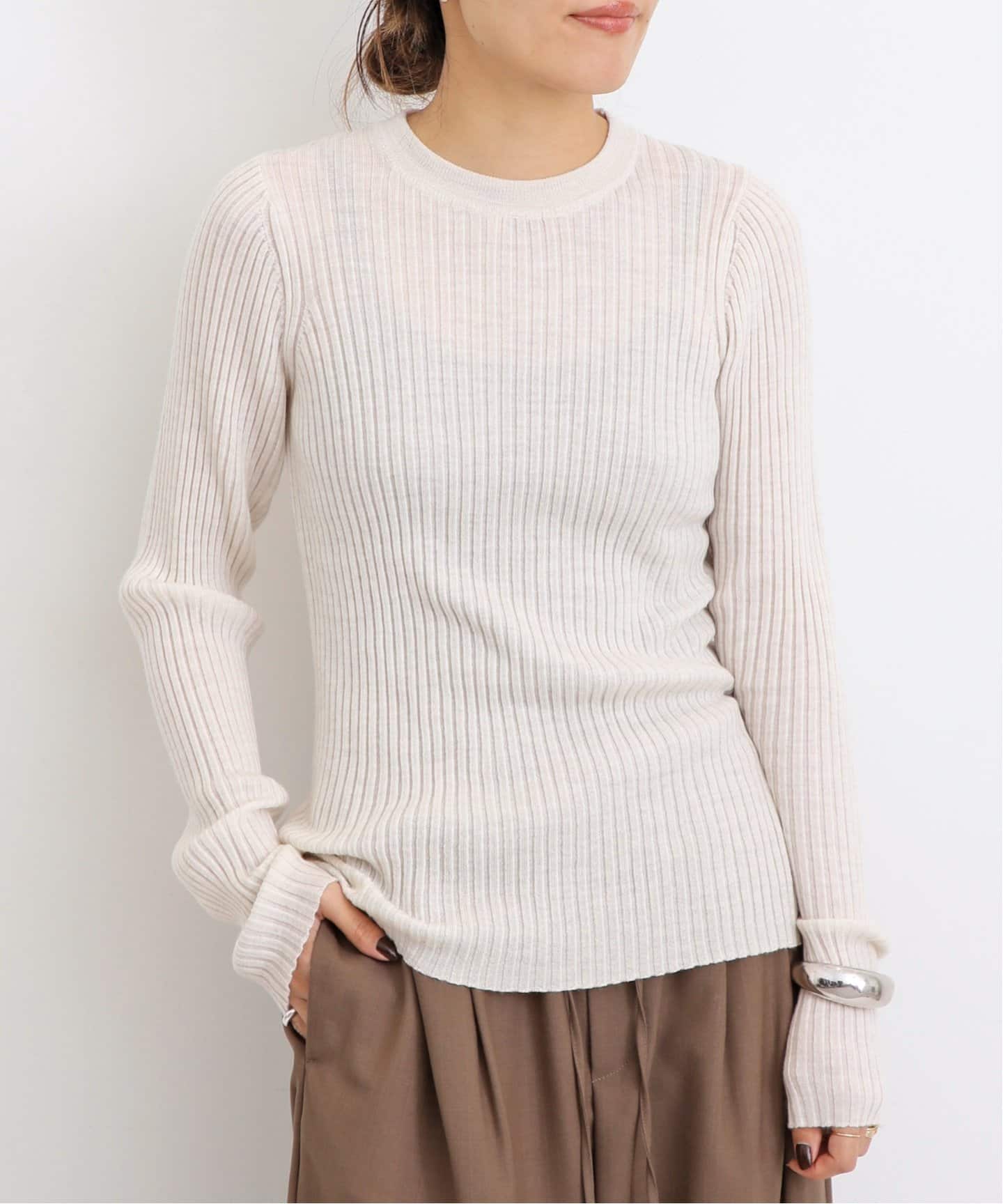 WIDE RIB CREW NECK KNIT（ニット／セーター）｜L'Appartement