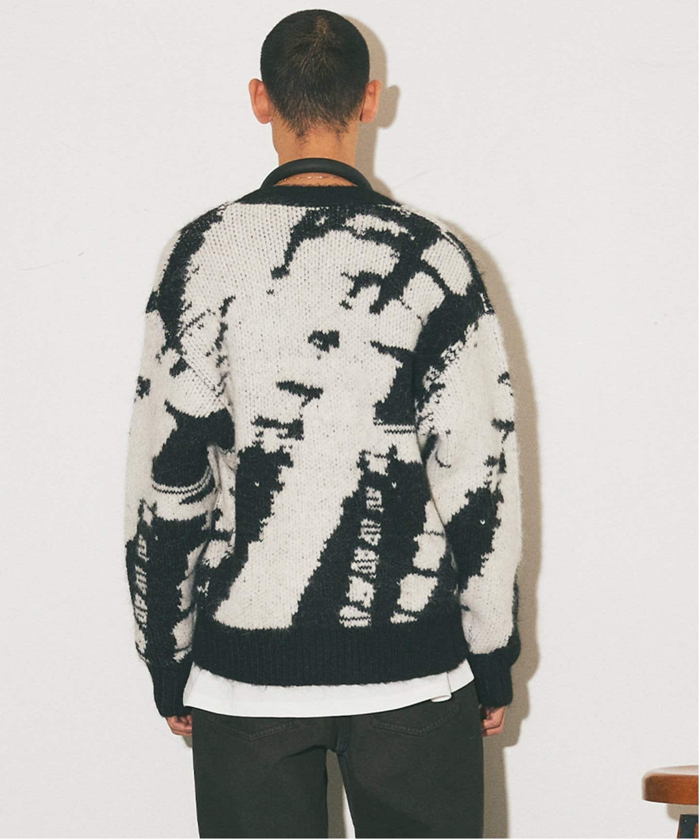 ルーズジャガード アブストラクト カーディガン（カーディガン