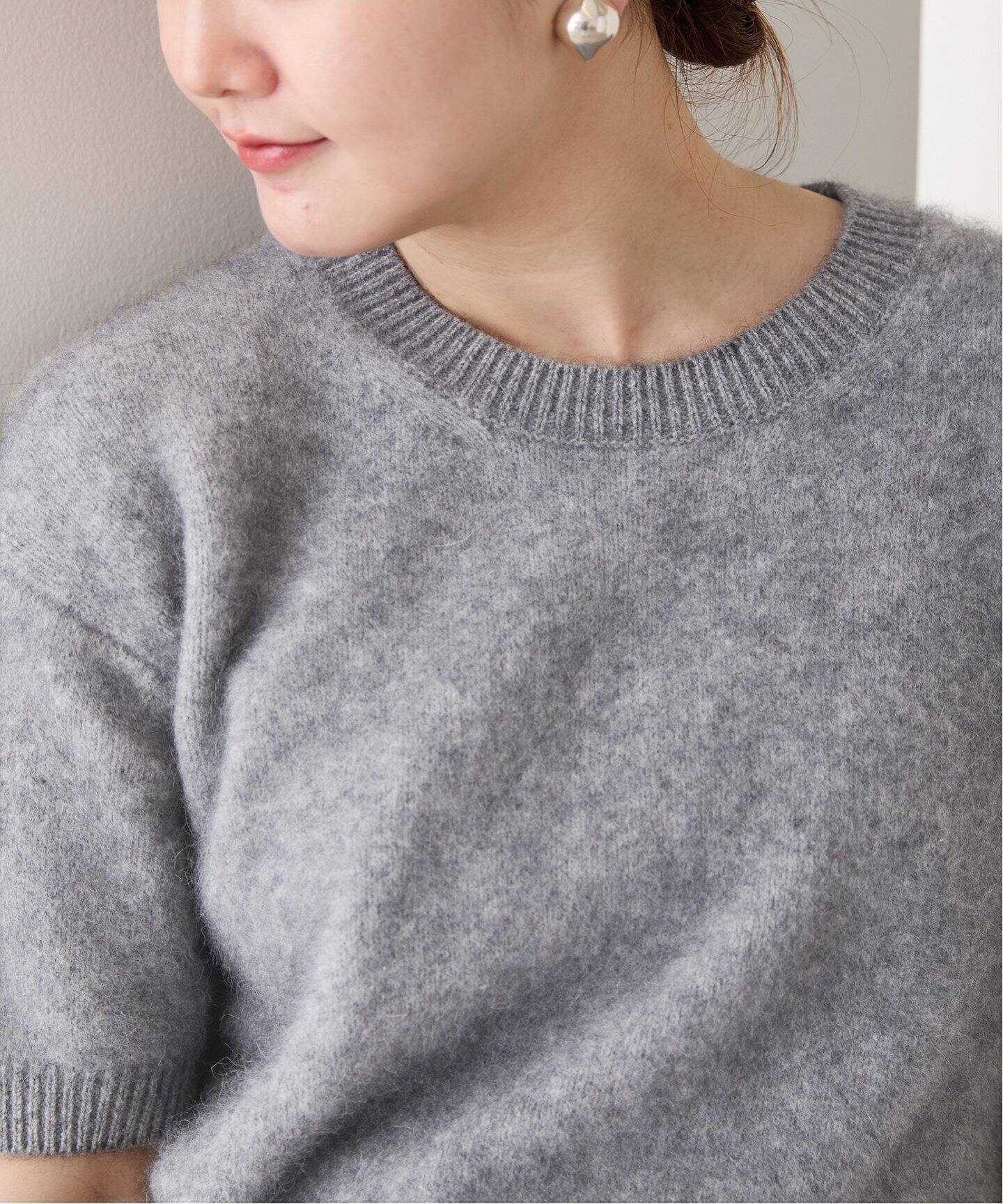 fluffy ファーハーフスリーブプルオーバー（ニット／セーター）｜IENA