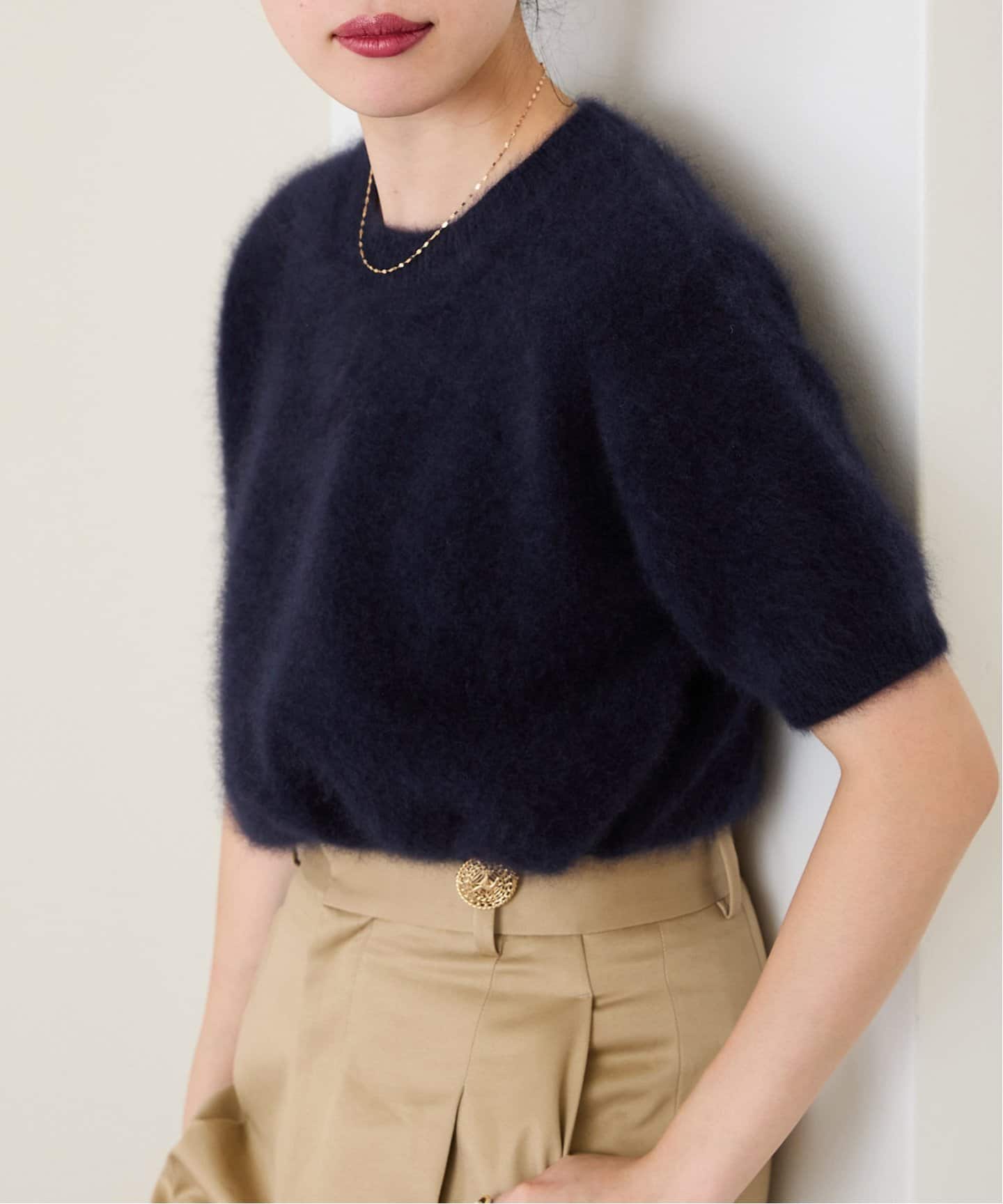 fluffy ファーハーフスリーブプルオーバー（ニット／セーター）｜IENA
