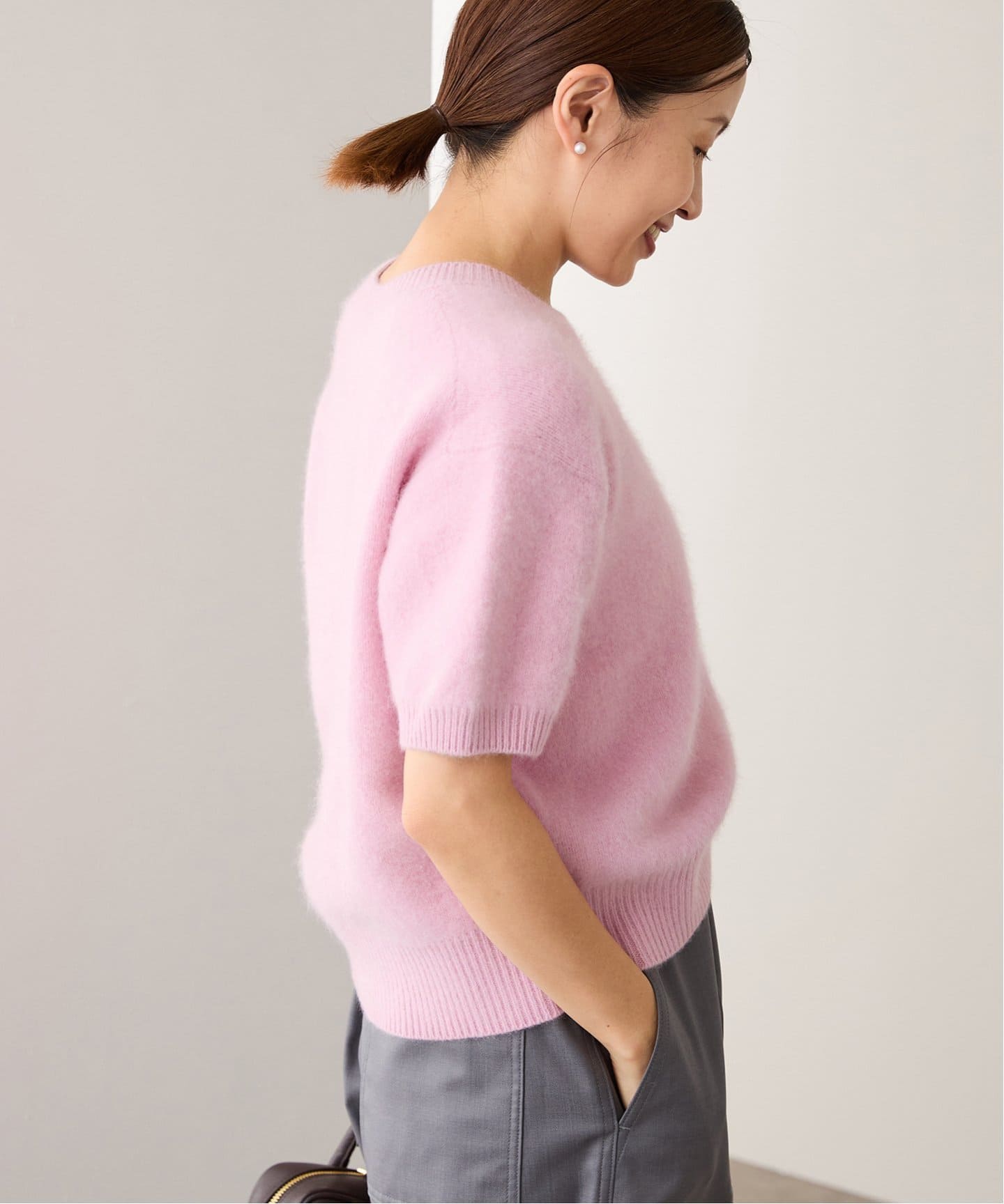 fluffy ファーハーフスリーブプルオーバー（ニット／セーター）｜IENA