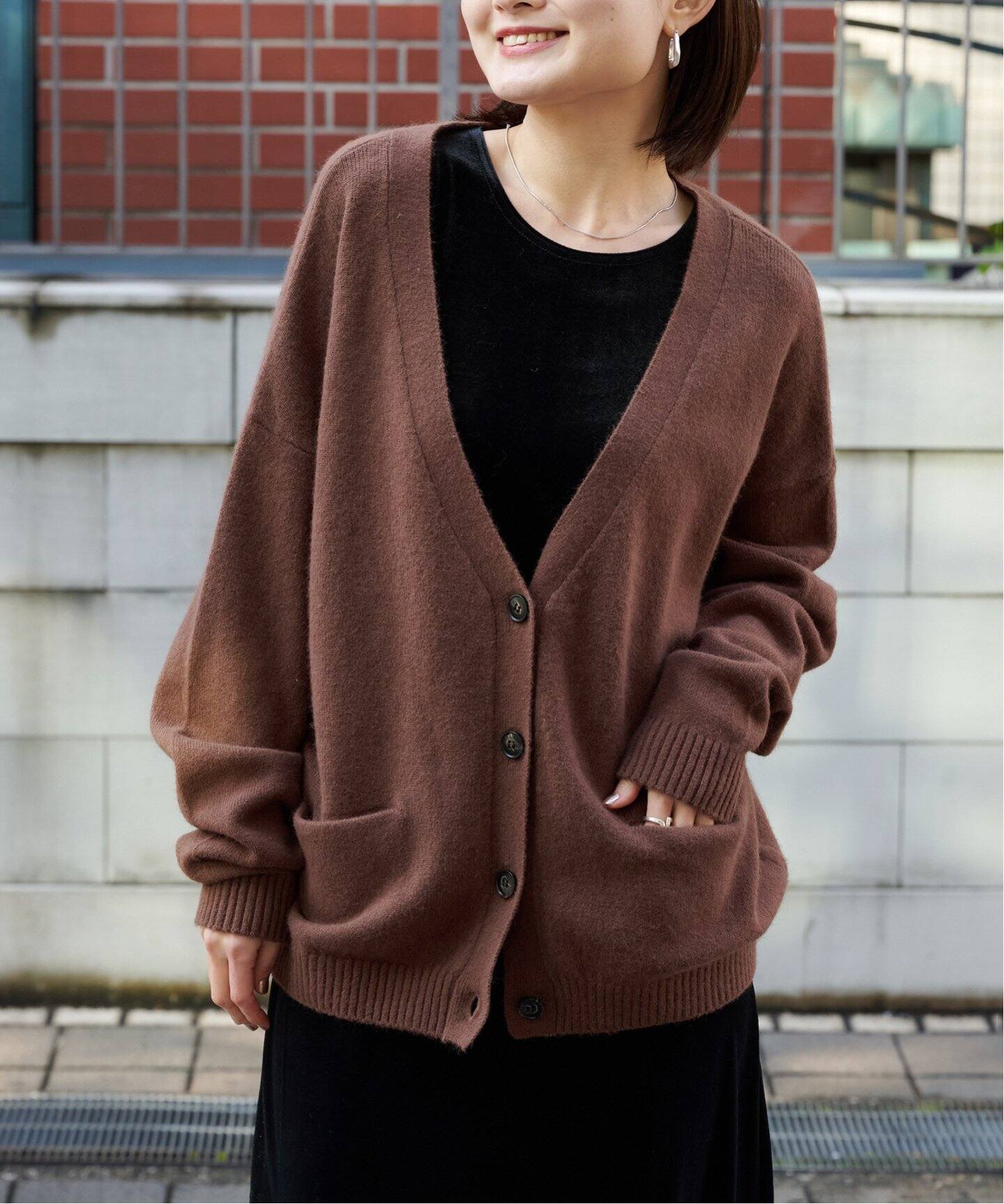 フォックス混ファーニットカーディガン（ニット／セーター）｜OUTDOOR