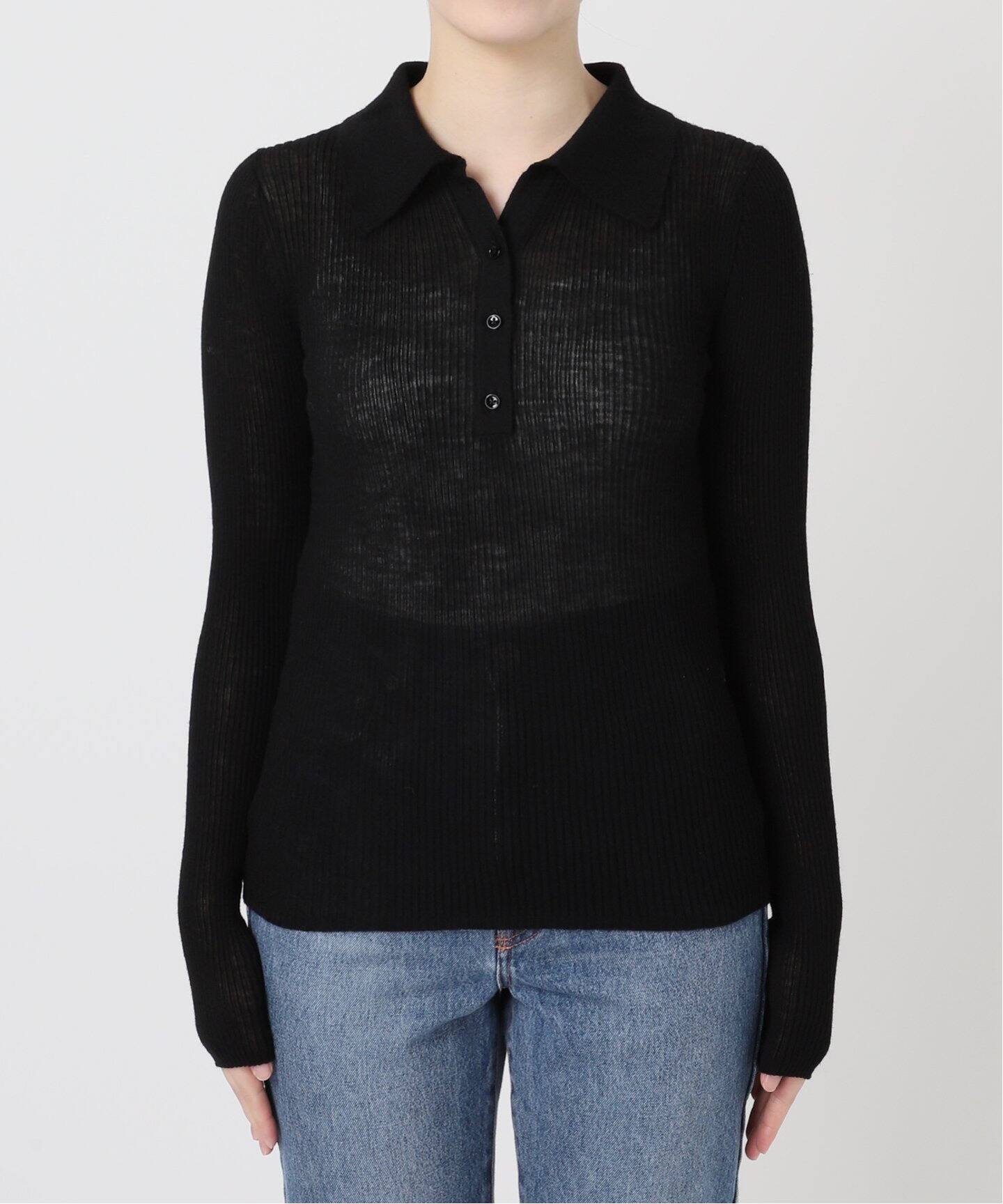 追加》アルパカミックスシアーポロニット（ニット／セーター）｜NOBLE