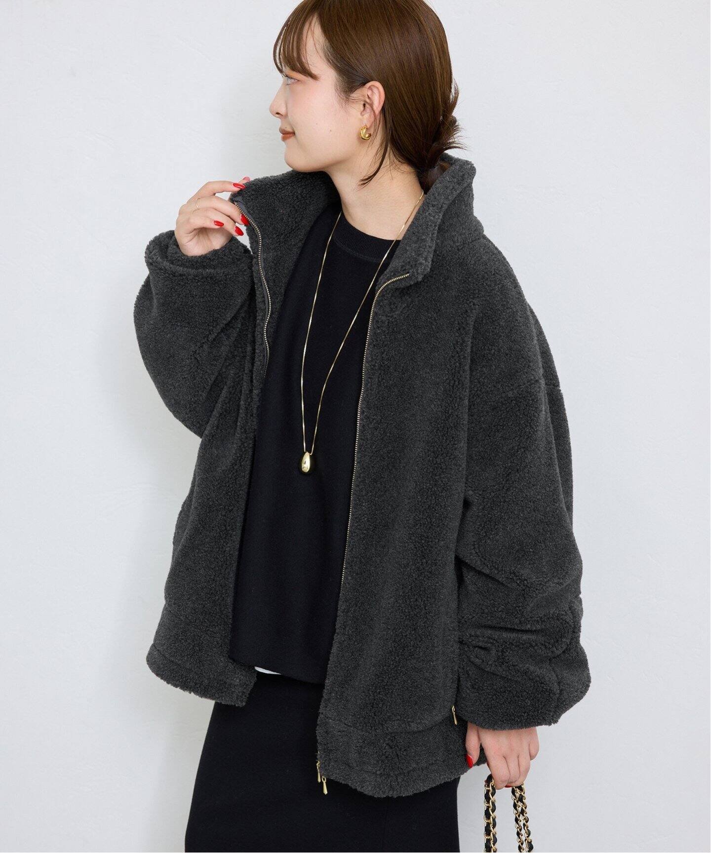 ウールコンボアスタンドコクーンブルゾン（その他ブルゾン／アウター