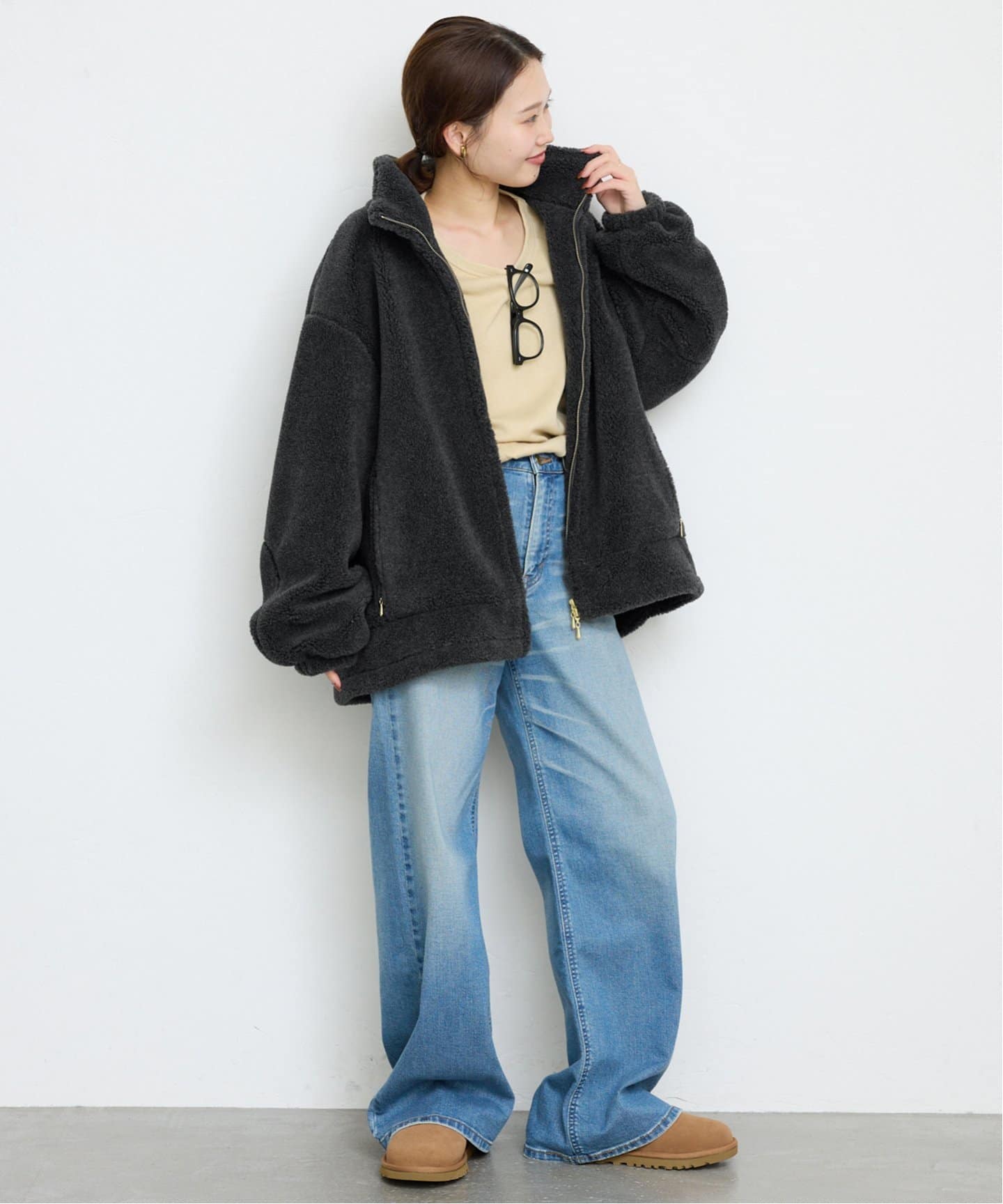 追加》ウール混ボアスタンドコクーンブルゾン（その他ブルゾン