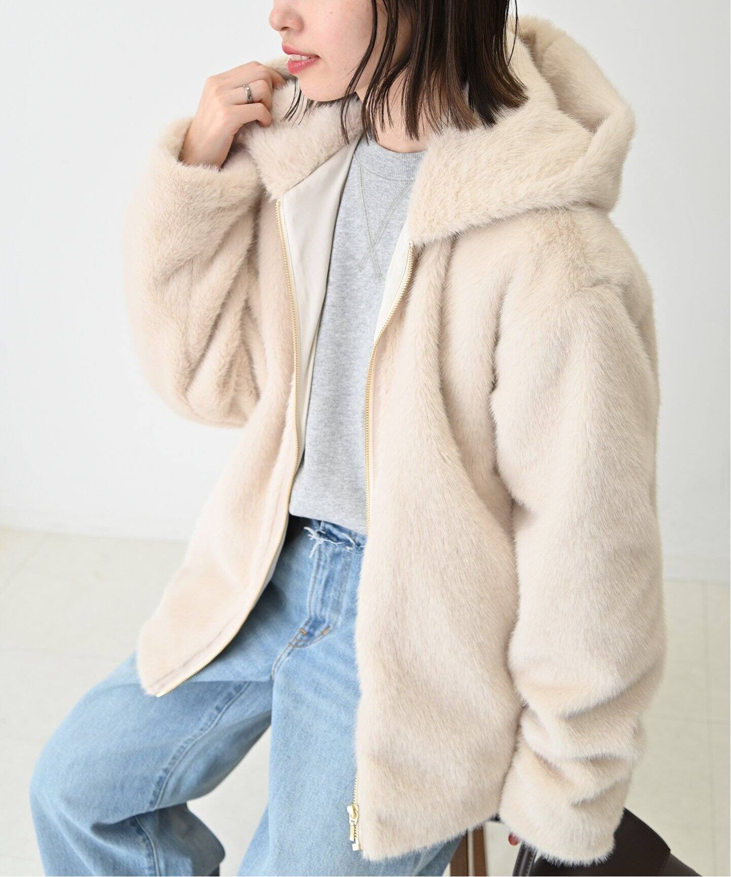 フーディECOファー（その他ブルゾン／アウター）｜SLOBE IENA