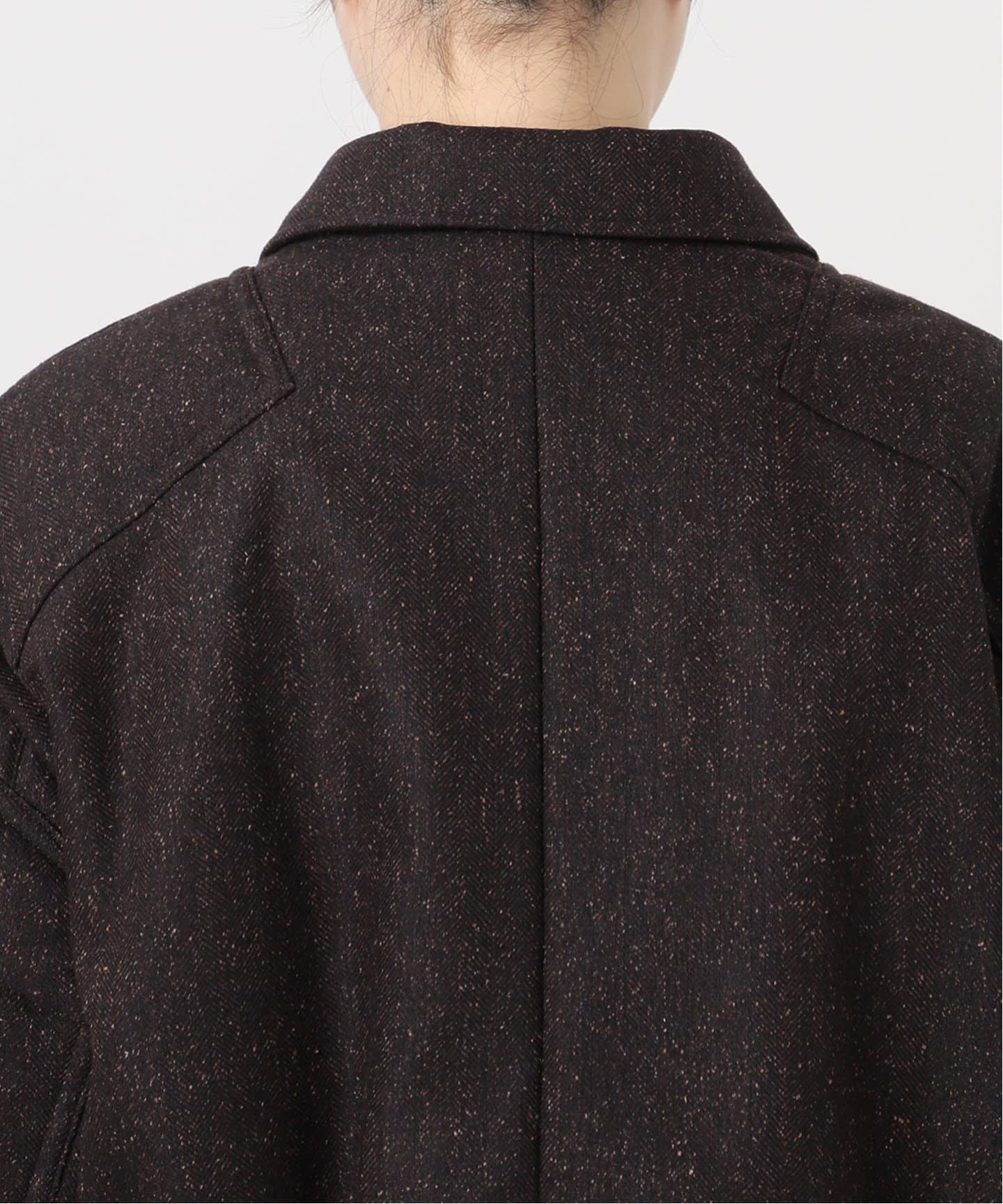 IENA LA BOUCLE シルク混ネップウールブルゾン（中綿・キルティング