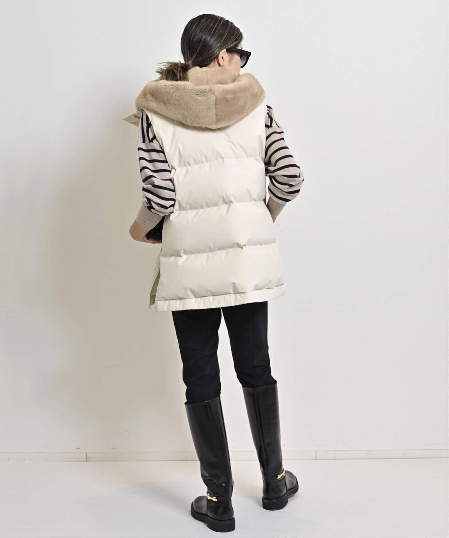 LOU ANDREA/ルー アンドレア】 FAKE MINK VEST（ダウン・中綿ベスト