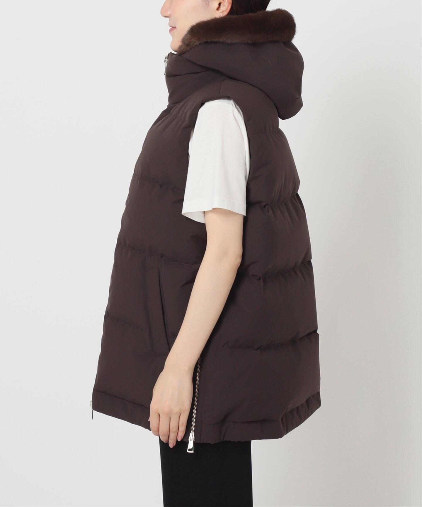 LOU ANDREA/ルー アンドレア】 FAKE MINK VEST（ダウン・中綿ベスト