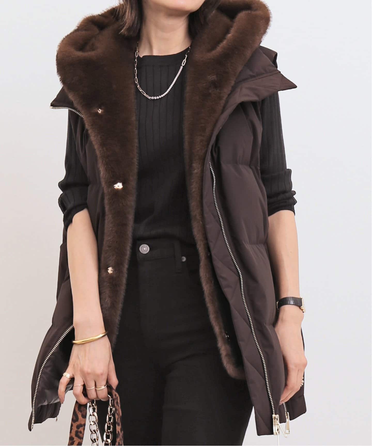 LOU ANDREA/ルー アンドレア】 FAKE MINK VEST（ダウン・中綿ベスト