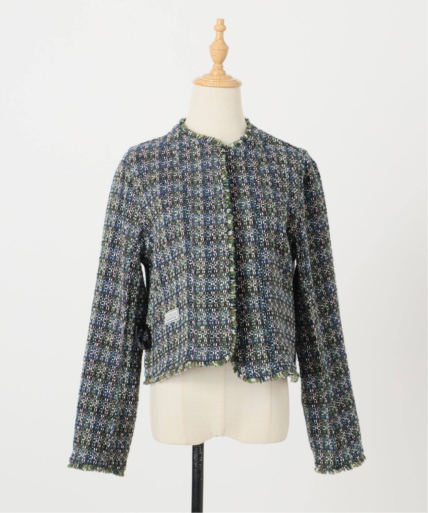 IENA LA BOUCLE LINTON ブライトツイードジャケット（ノーカラー