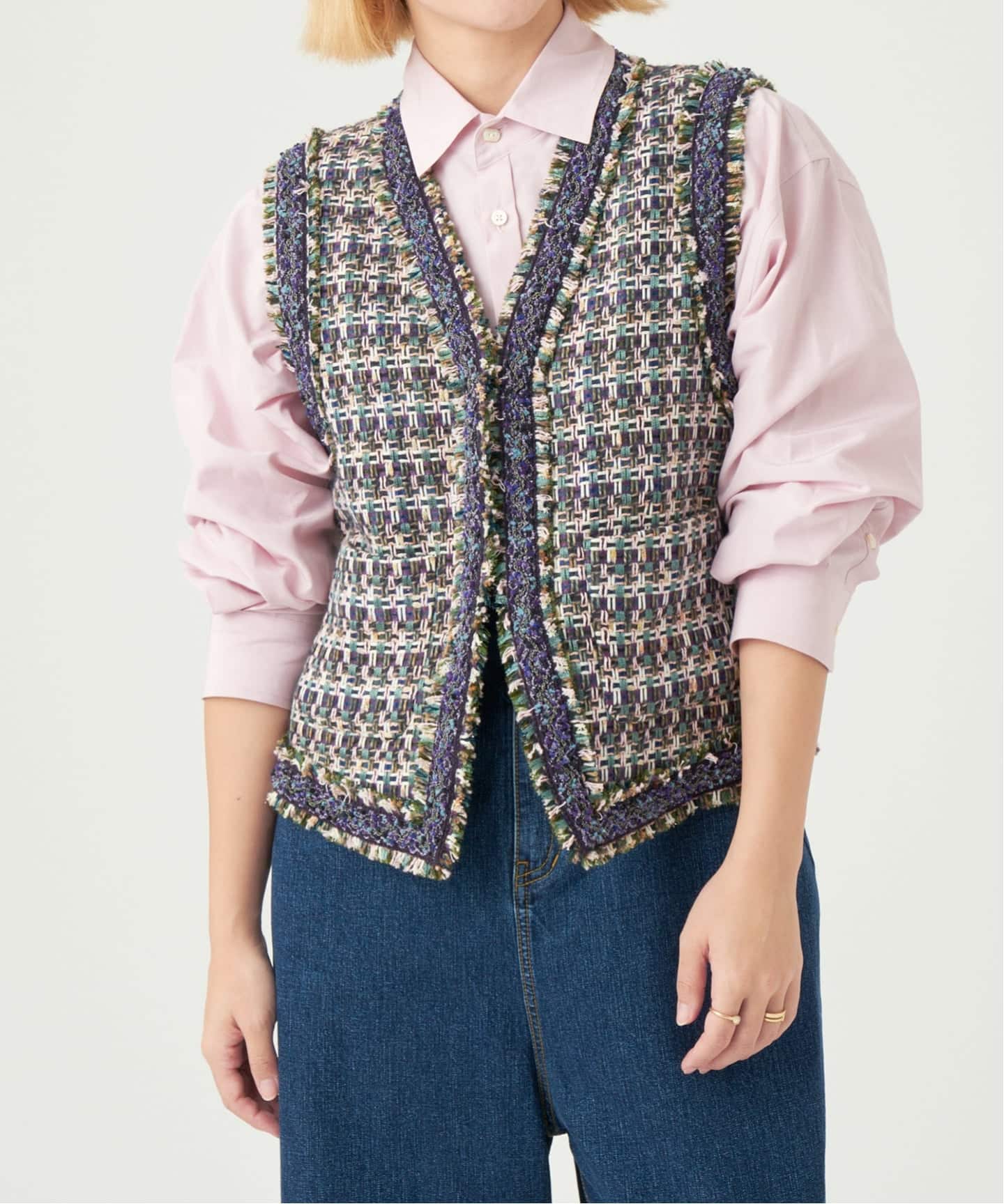 IENA LA BOUCLE LINTON ブライトツイードベスト（ジレ）｜IENA（イエナ