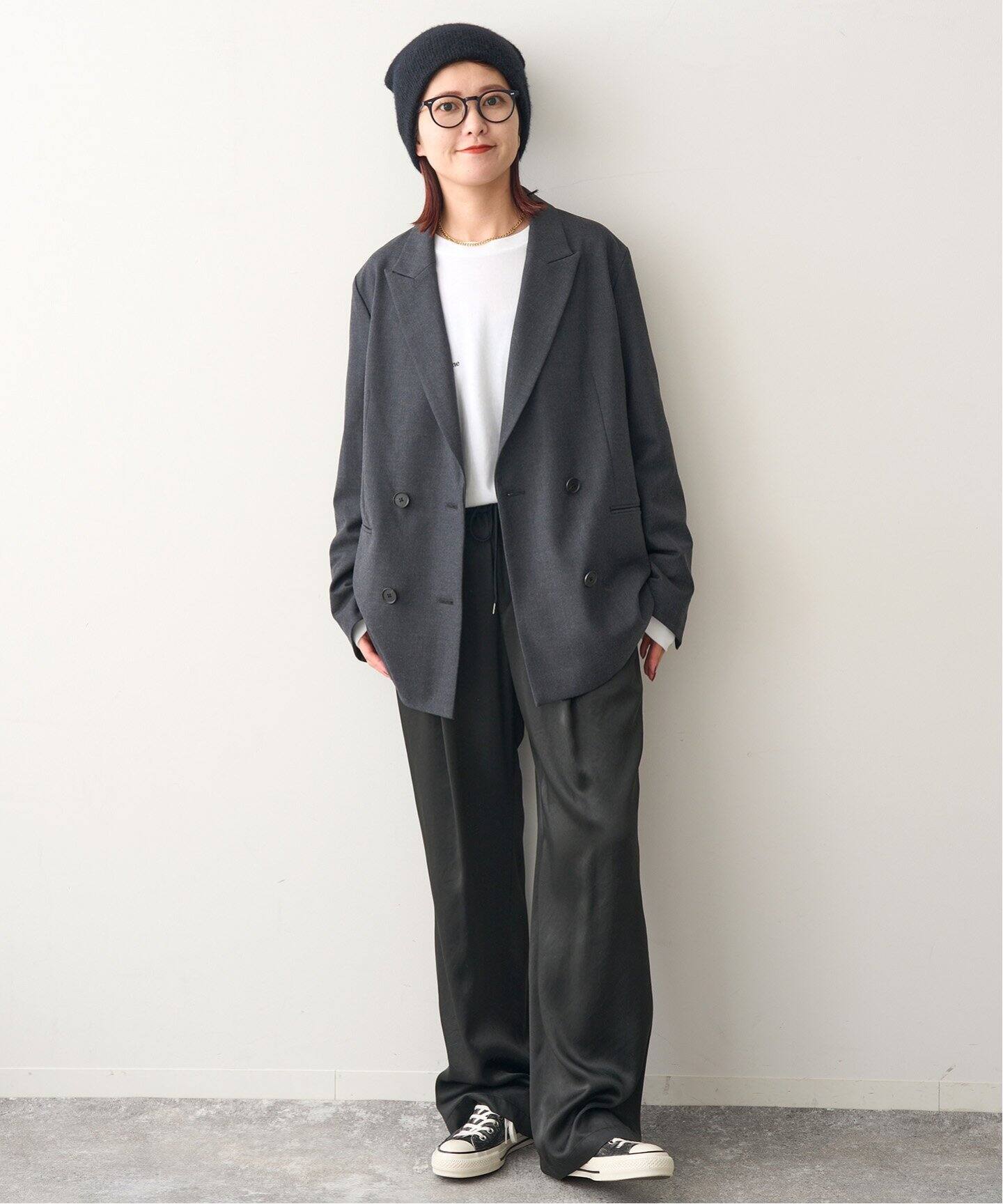 ウールブレンドダブルブレストジャケット（テーラードジャケット