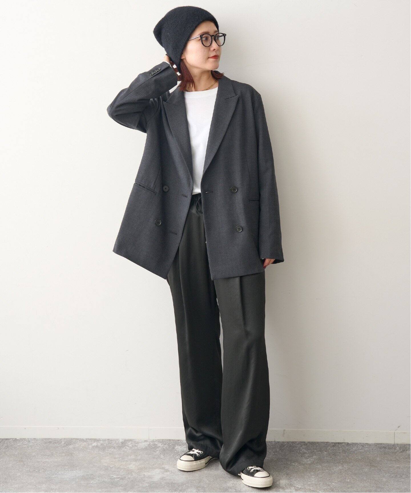 ウールブレンドダブルブレストジャケット（テーラードジャケット