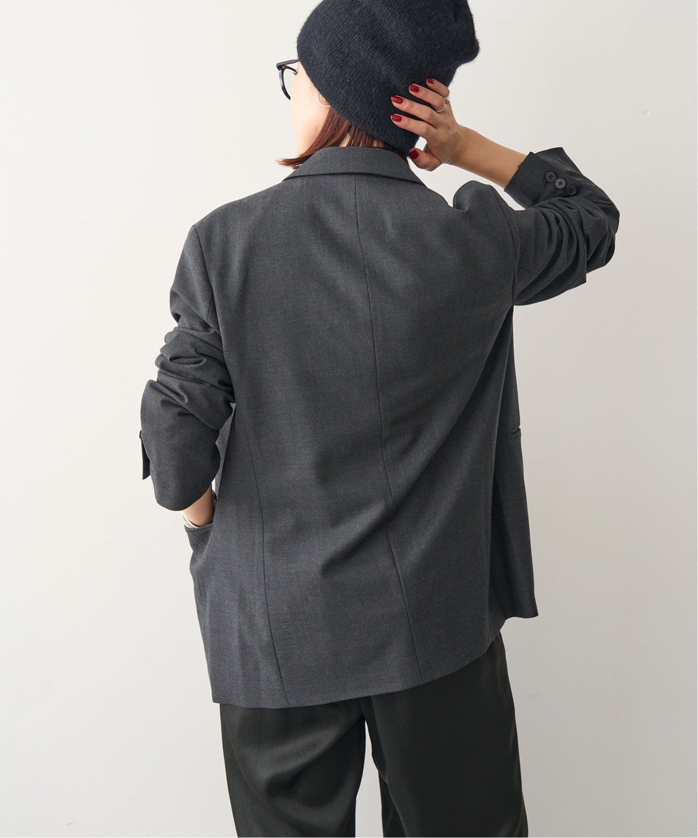 ウールブレンドダブルブレストジャケット（テーラードジャケット
