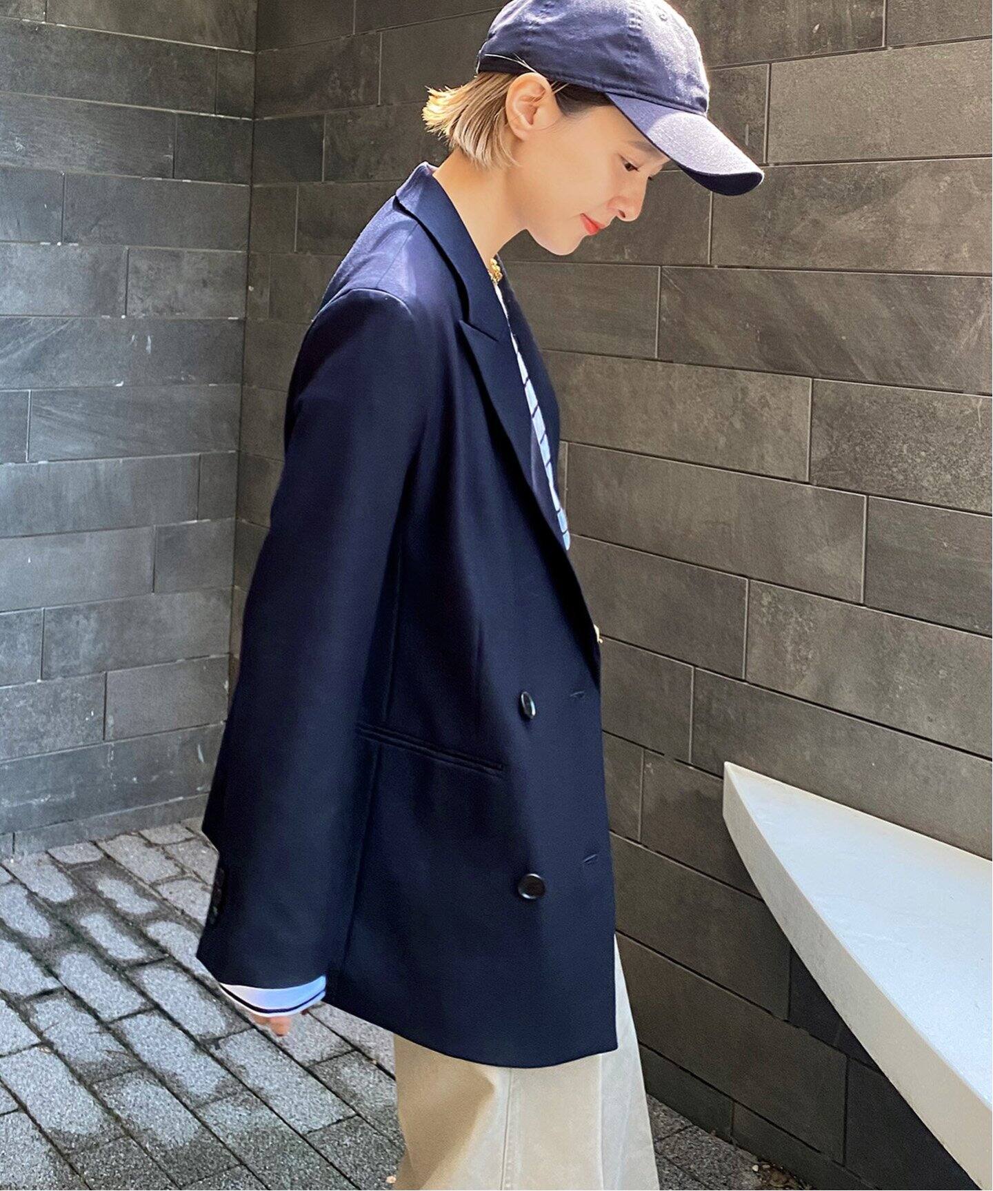 ウールブレンドダブルブレストジャケット（テーラードジャケット