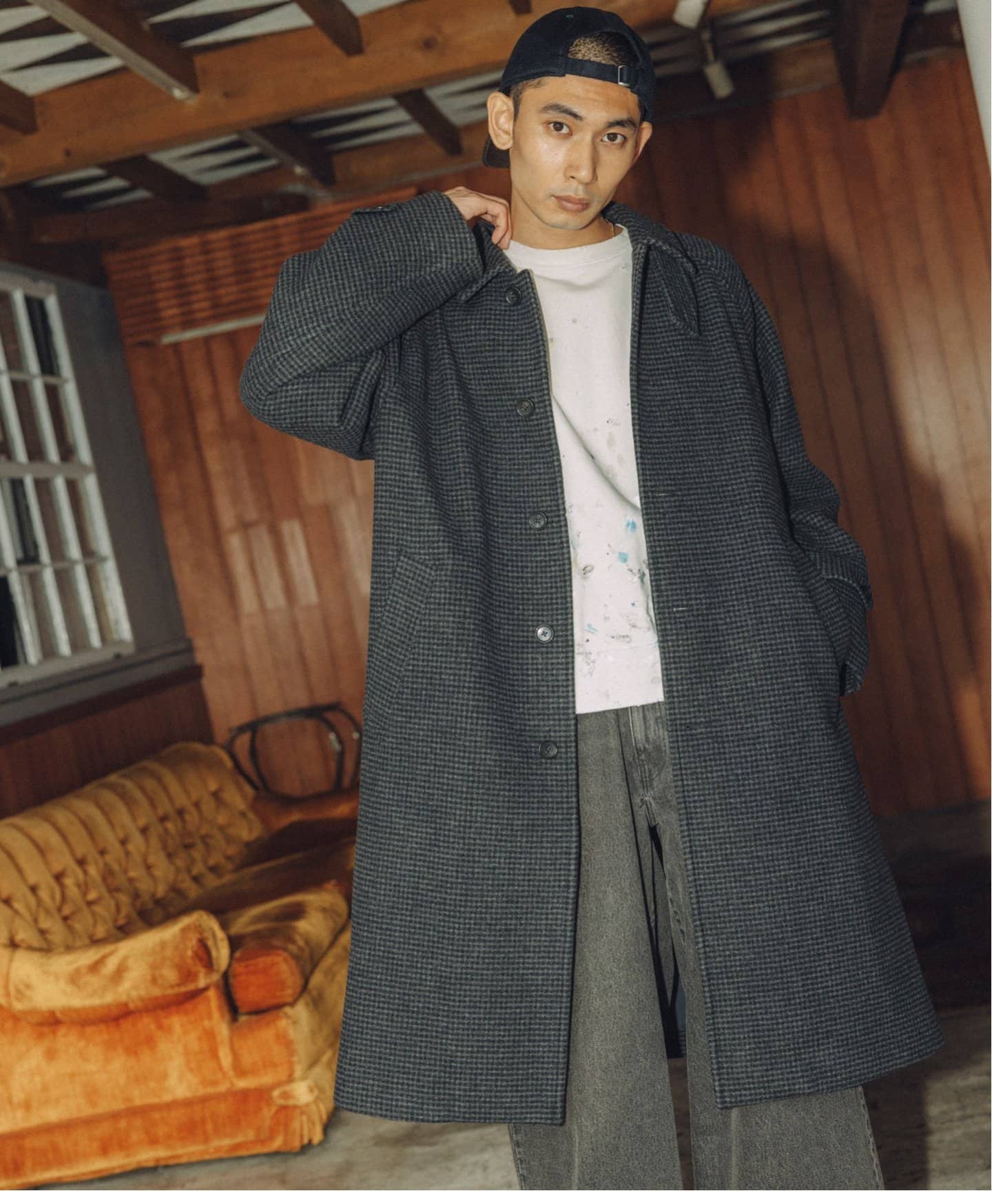 S140 ウールモッサ オーバーマックコート（ステンカラーコート