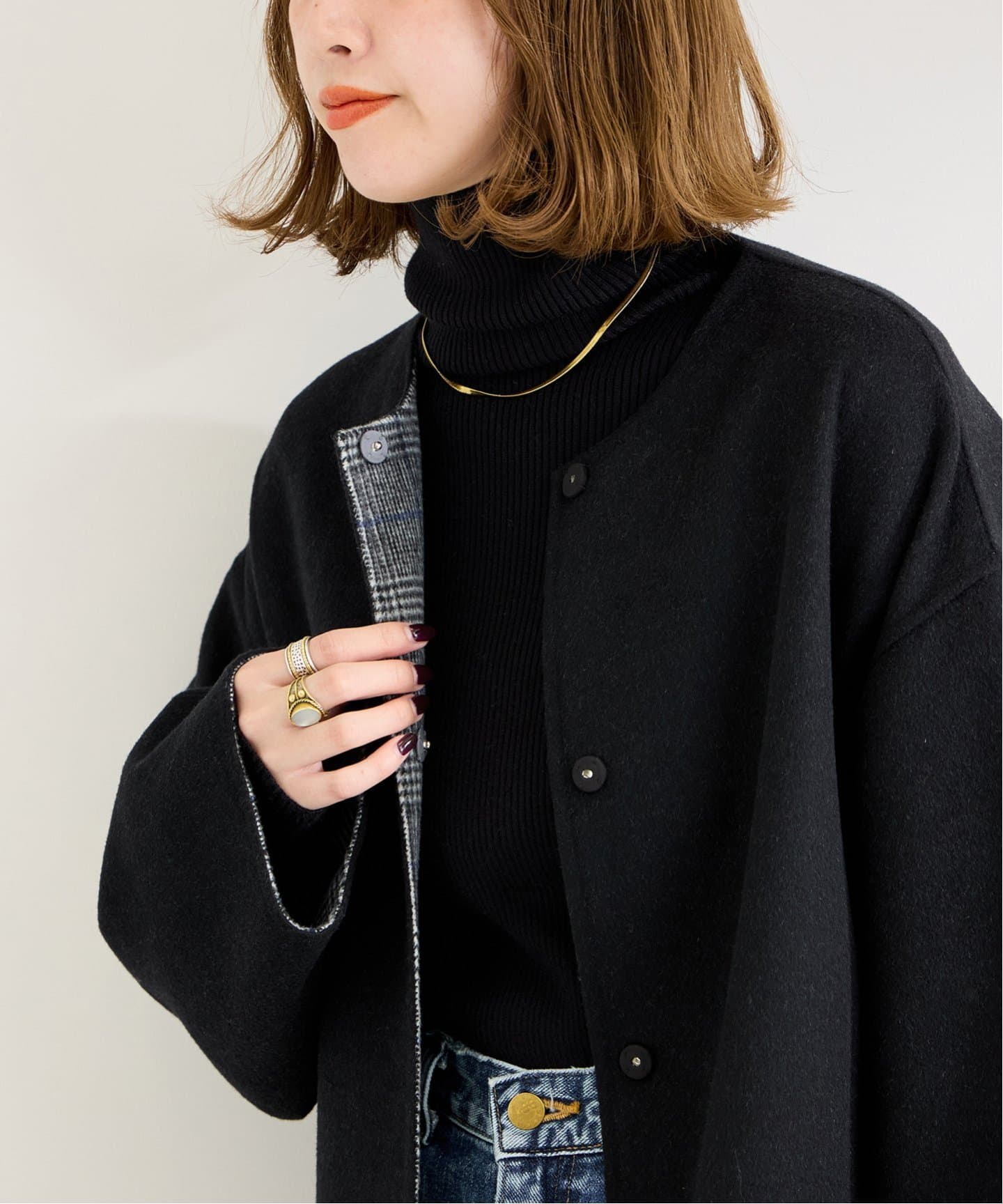 S120ブレンドリバーシブルコート（ノーカラーコート）｜B.C STOCK