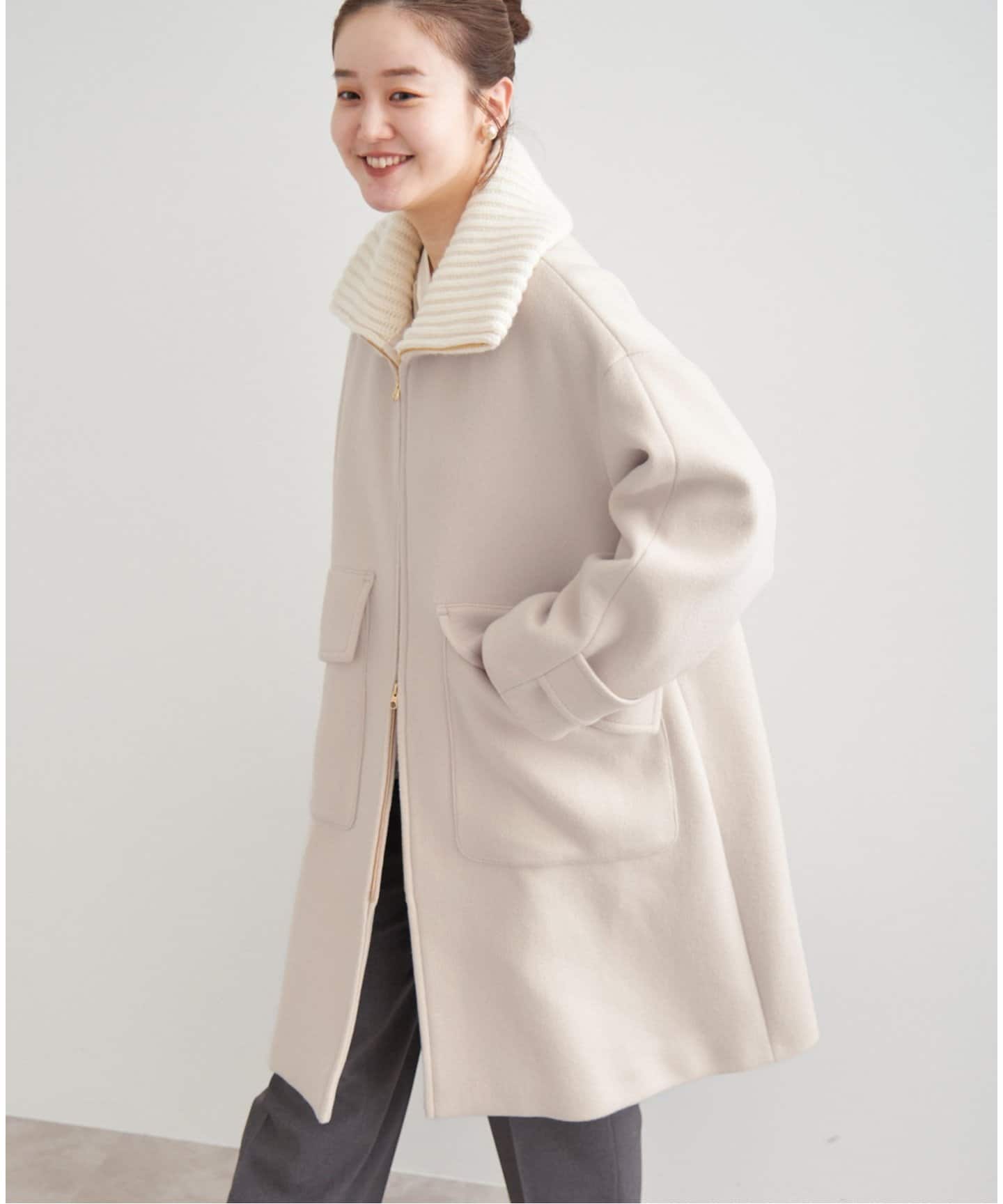 ロイヤルジーロン ビーバー畦ニットカラーコート（その他ブルゾン