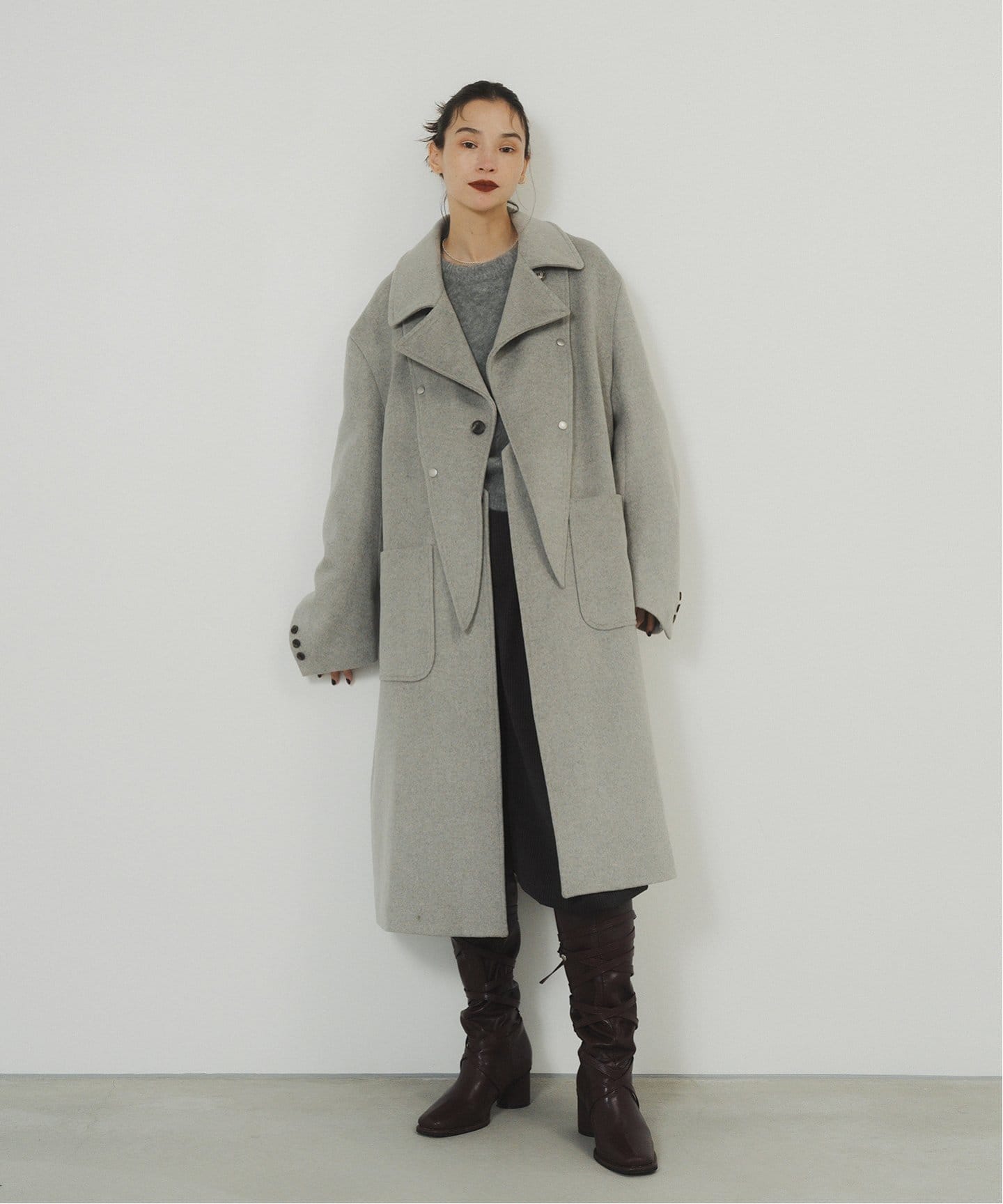 Knuth Marf 別注 2way accent collar long coat(unisex)（チェスター