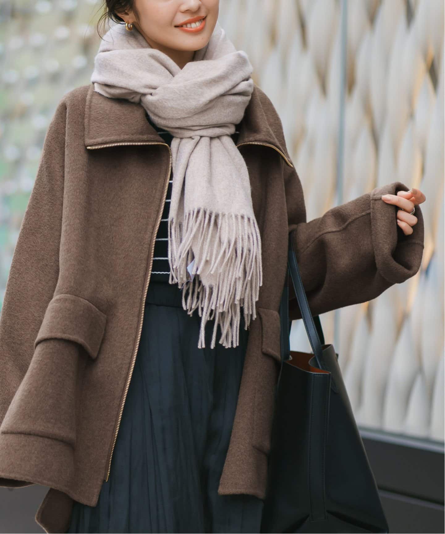 追加》キャメルミックスリバージップコート（その他ブルゾン／アウター