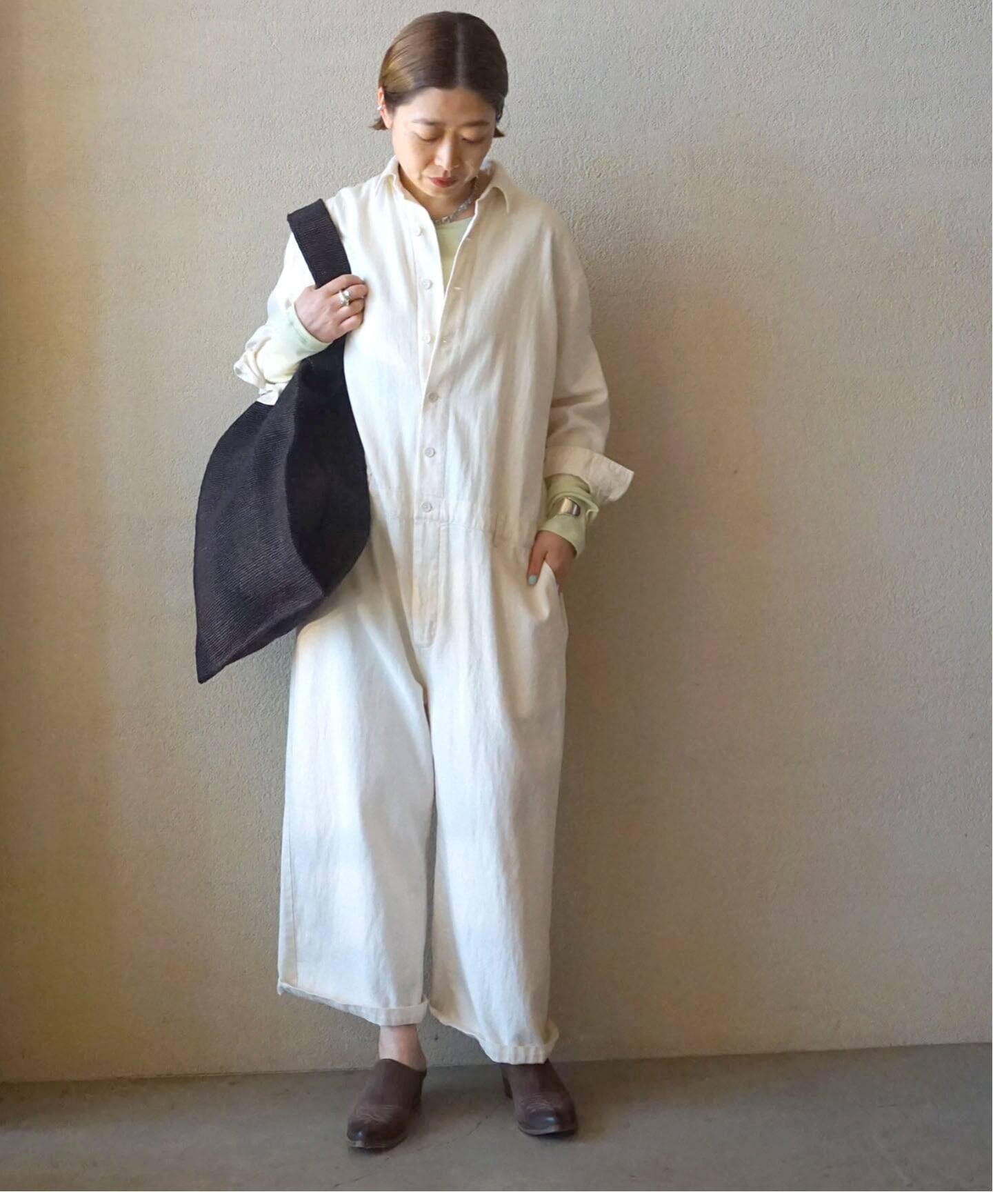 8OZデニム テーパーオールインワン（つなぎ／オールインワン