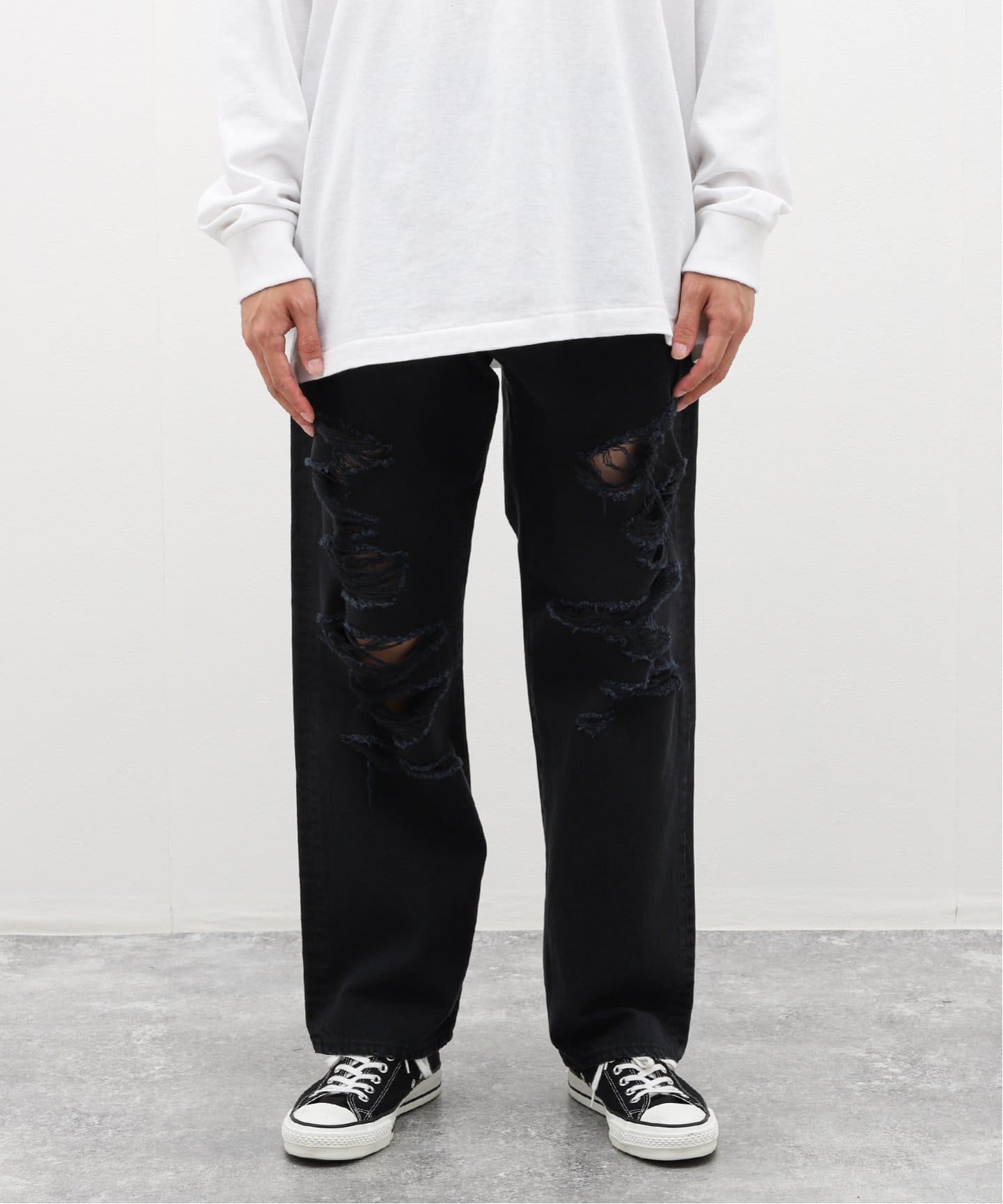 ヴィンテージ クラッシュブラックデニム（デニムパンツ・ジーンズ