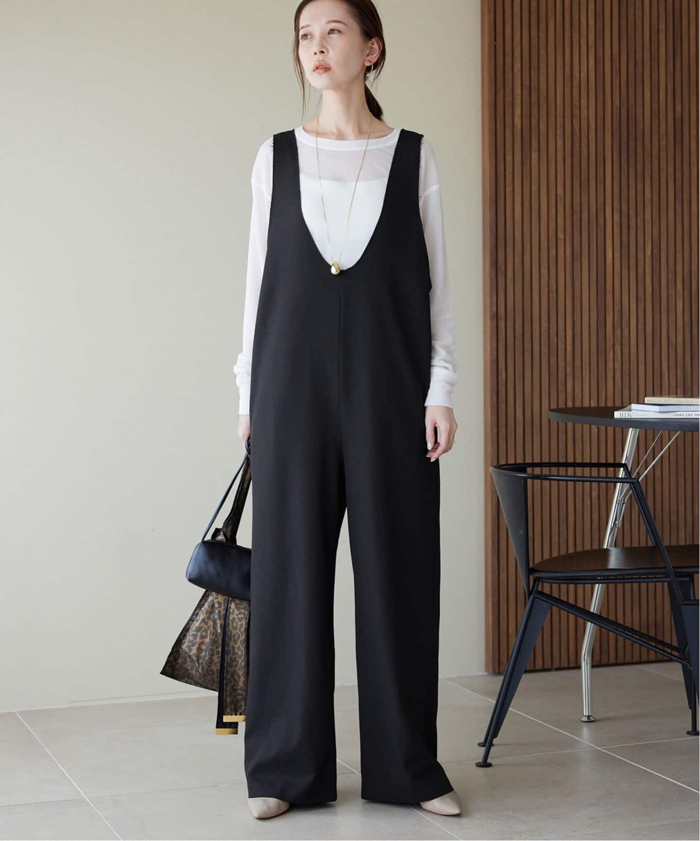 WEB限定サイズ有り》Vネックオールインワン（つなぎ／オールインワン