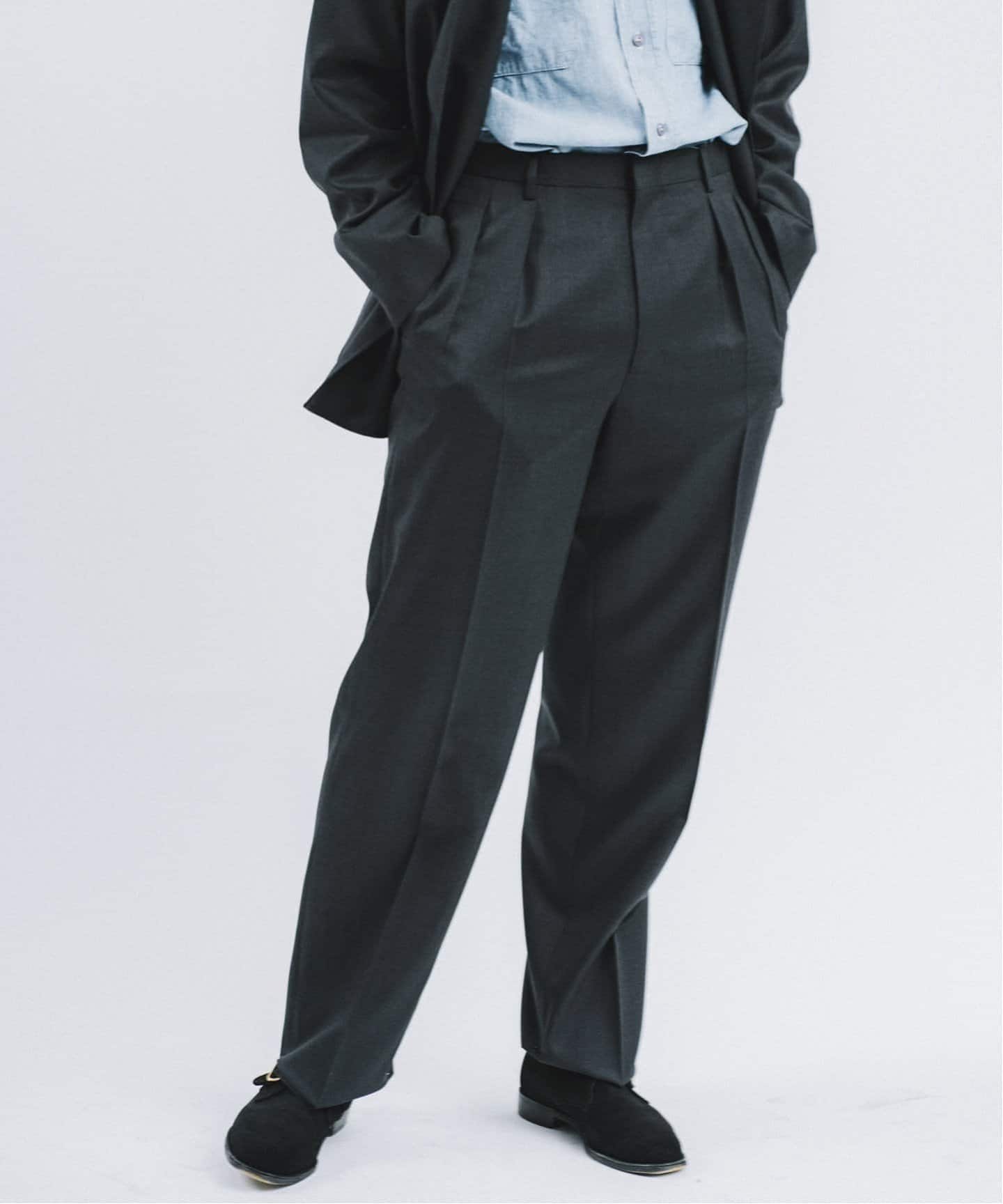 LE / エルイー】2TUCK WOOL PT（スラックス）｜L'ECHOPPE（レショップ