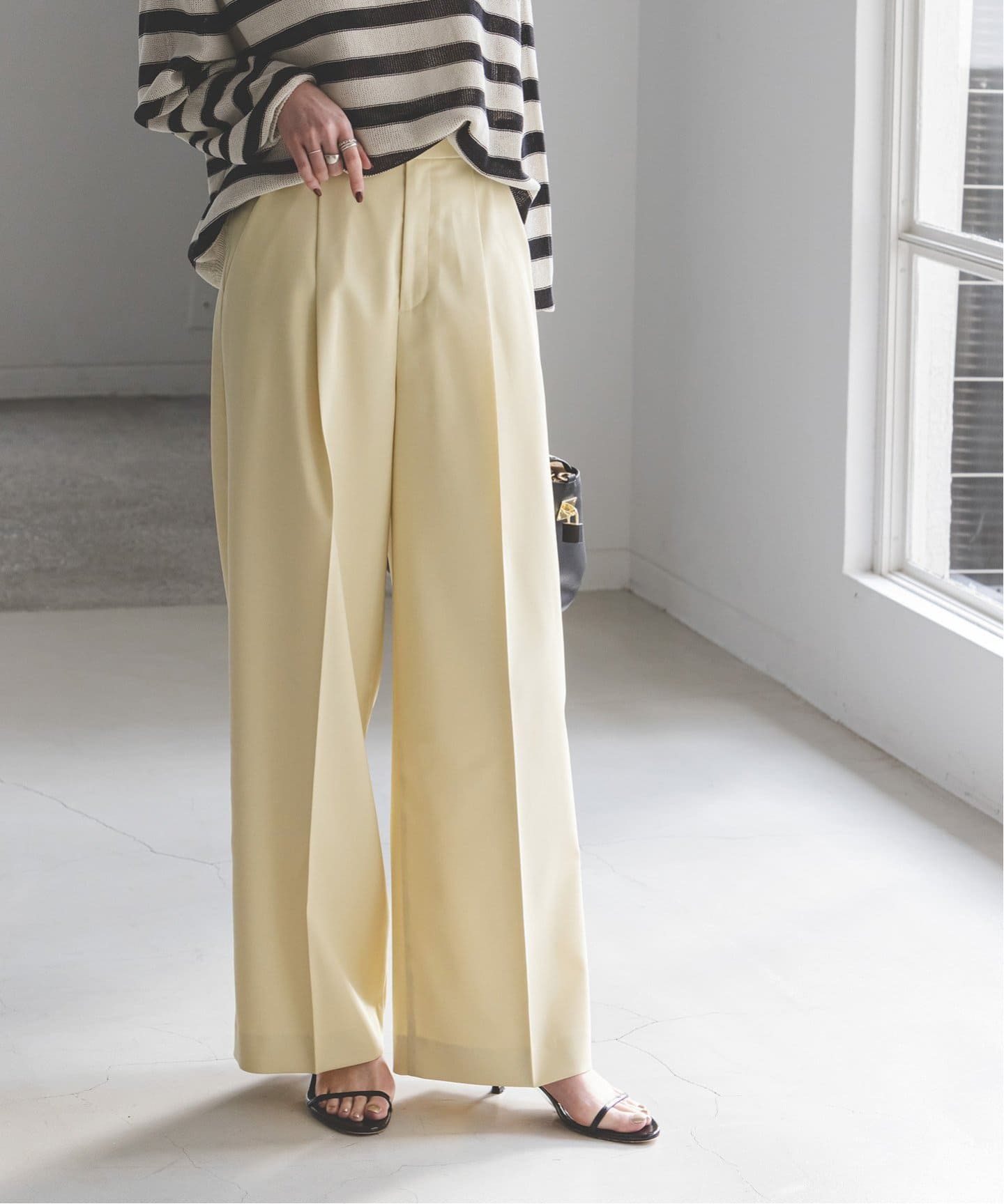 追加》エステルツイルストレッチスラックスパンツ 3（スラックス