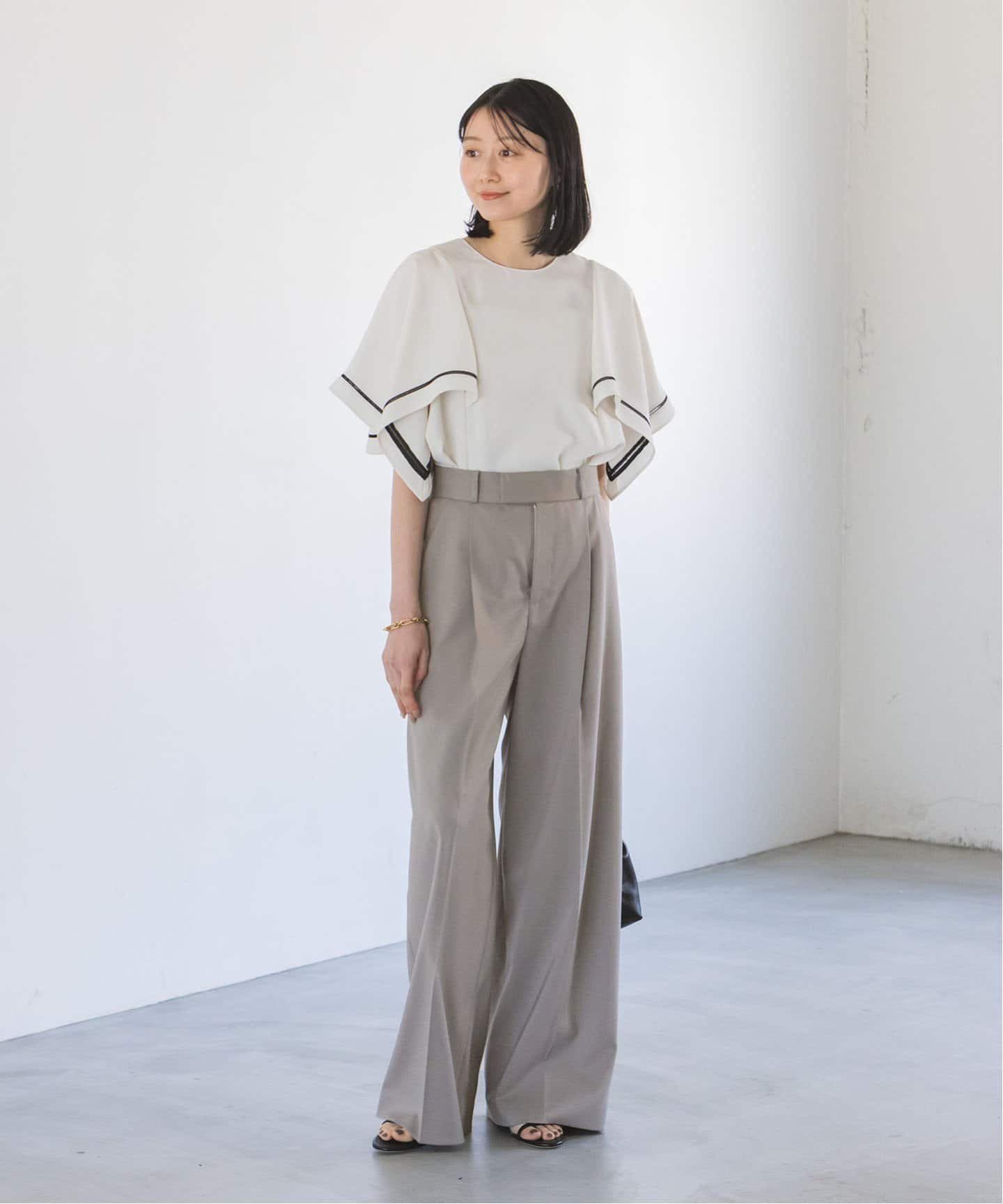 追加》エステルツイルストレッチスラックスパンツ（スラックス