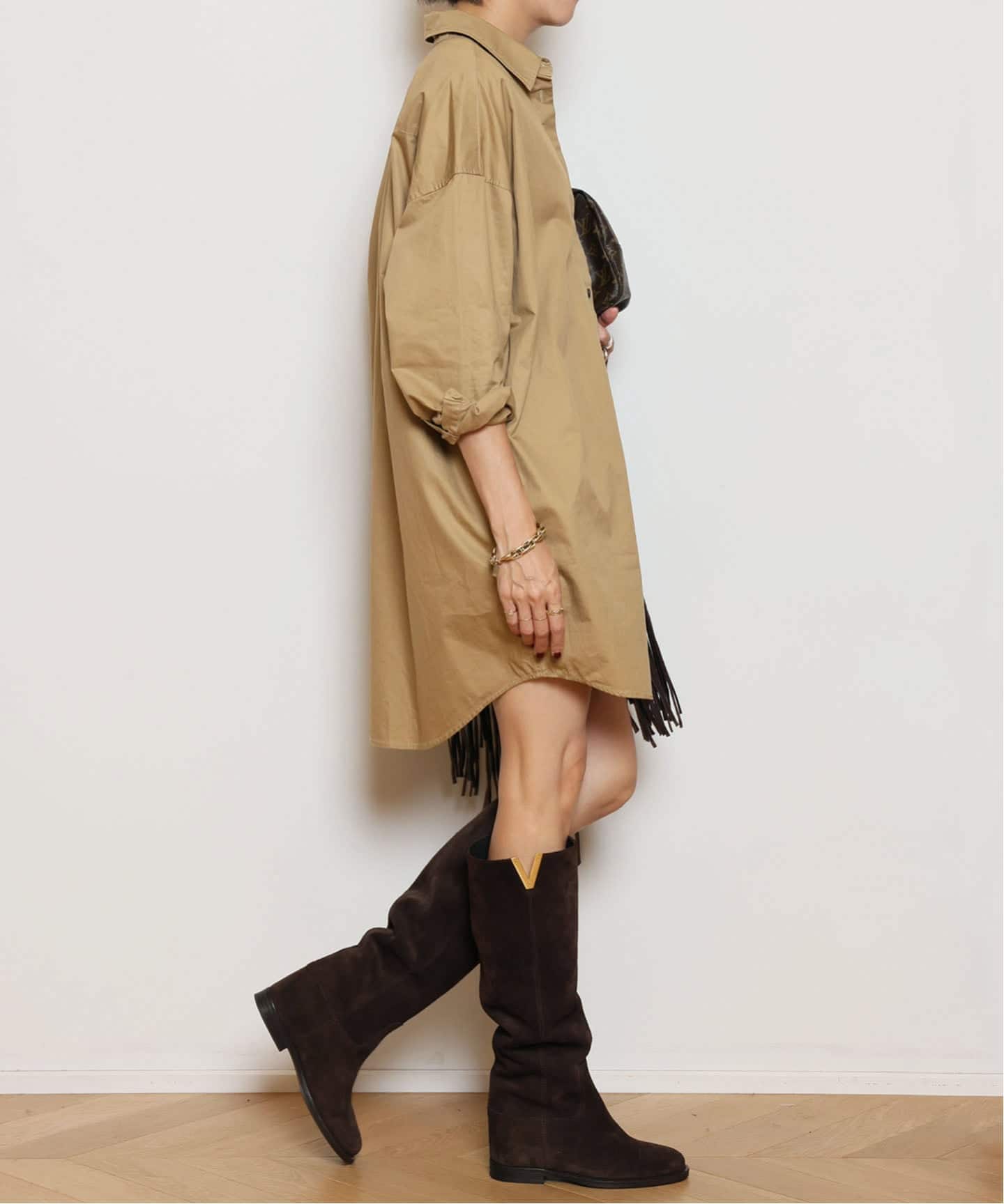 Col Pierrot/コルピエロ】Shirts ワンピース（BEIGE）（シャツ