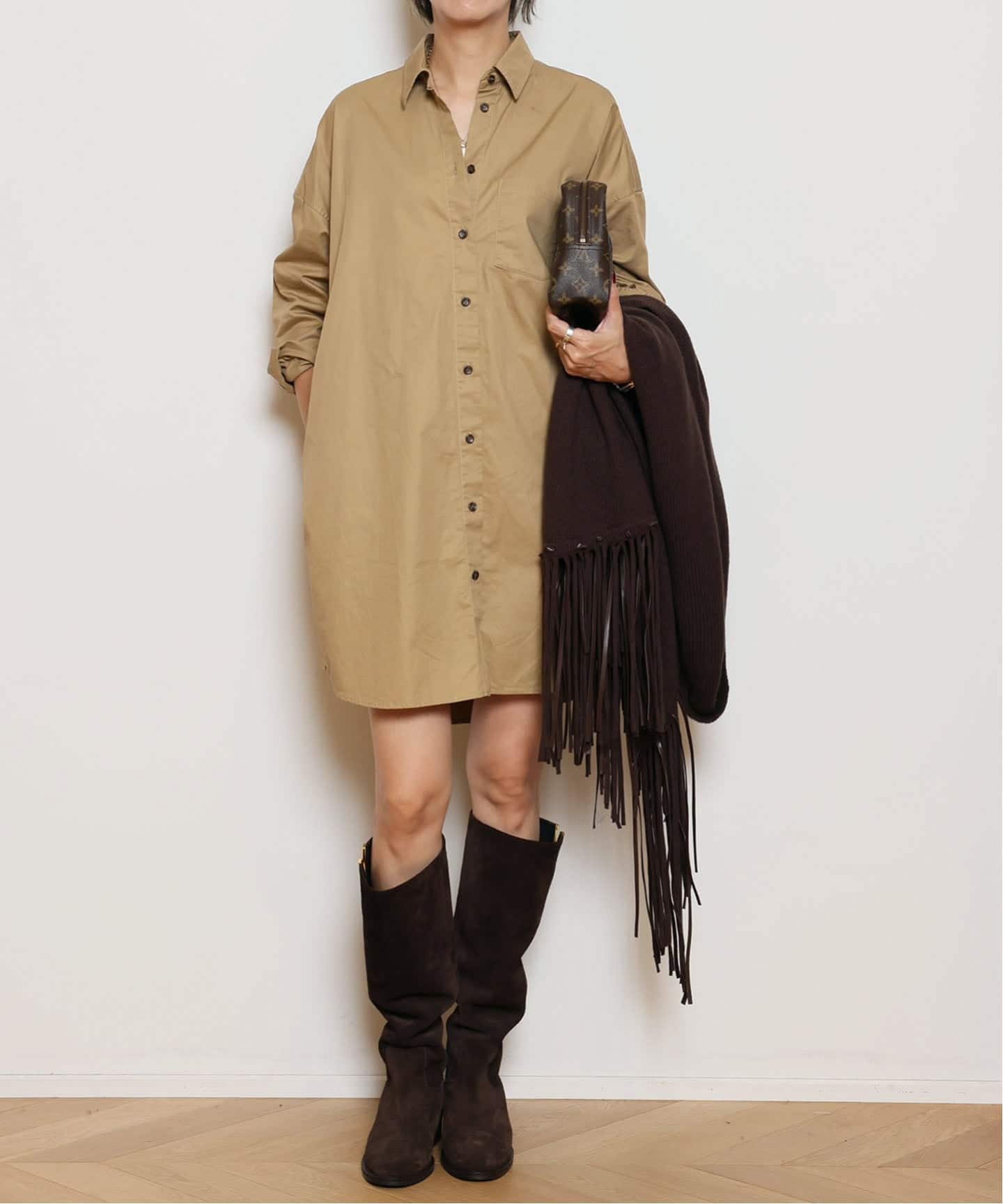 Col Pierrot/コルピエロ】Shirts ワンピース（BEIGE）（シャツ