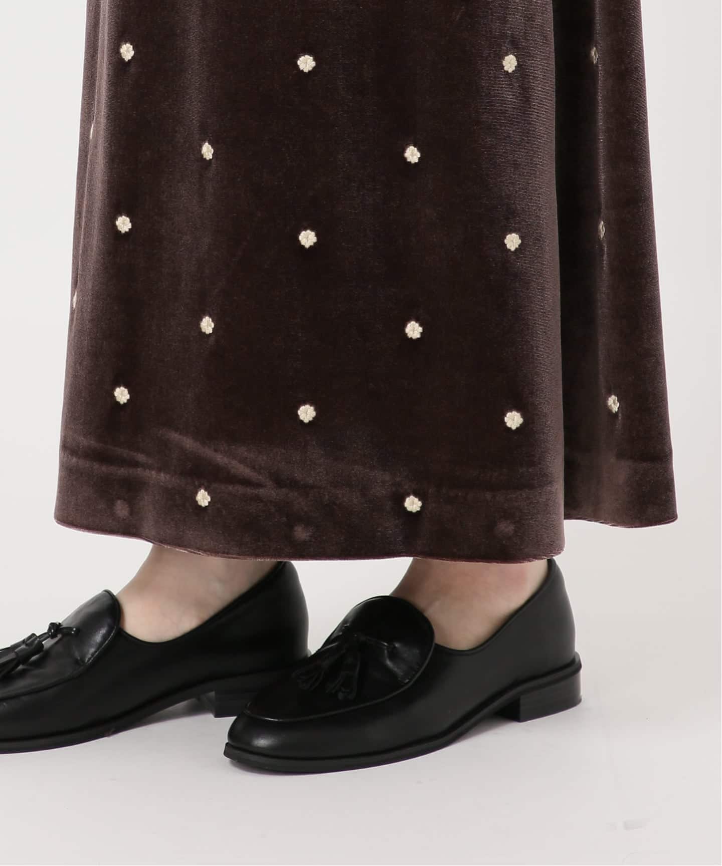 追加4》【WEB限定】手洗い可 / ベロアフラワー刺繍ワンピース