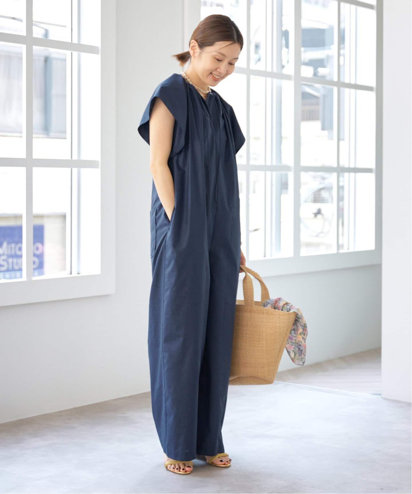 追加2》エアリースリーブオールインワン（つなぎ／オールインワン