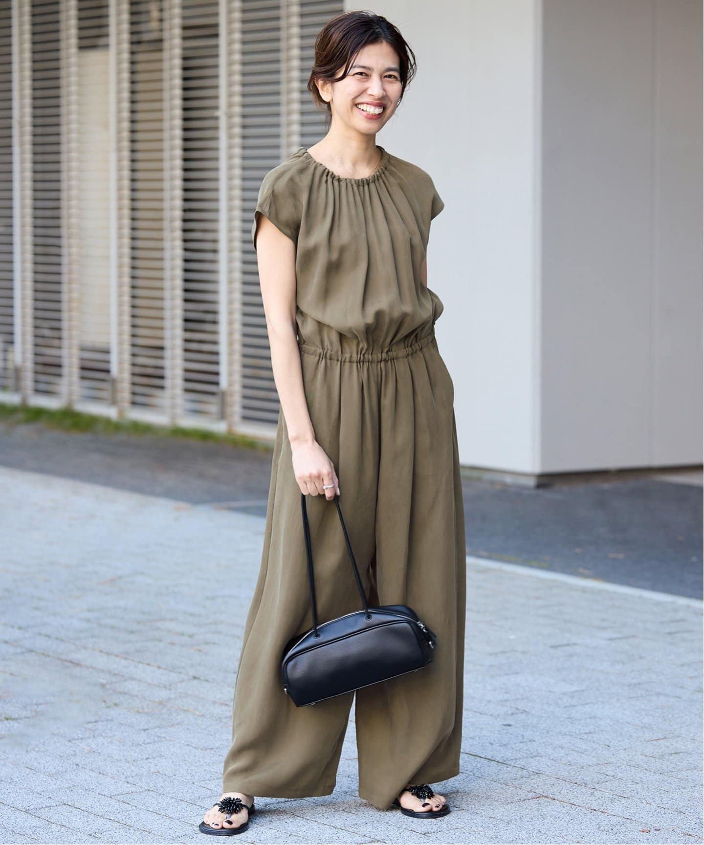 追加2》キュプラギャザーネックオールインワン（つなぎ