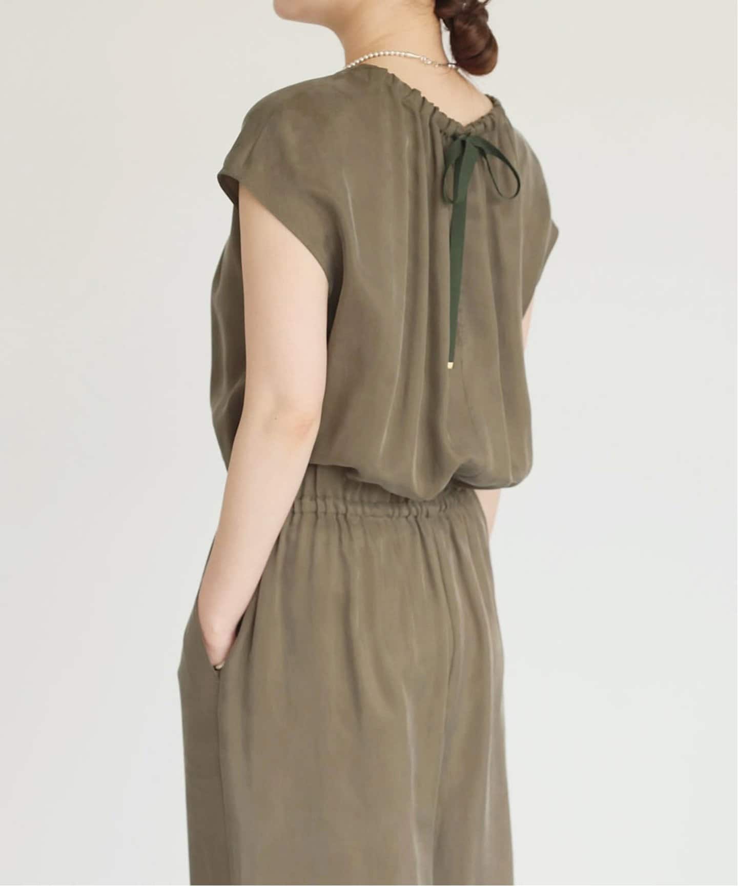 追加2》キュプラギャザーネックオールインワン（つなぎ