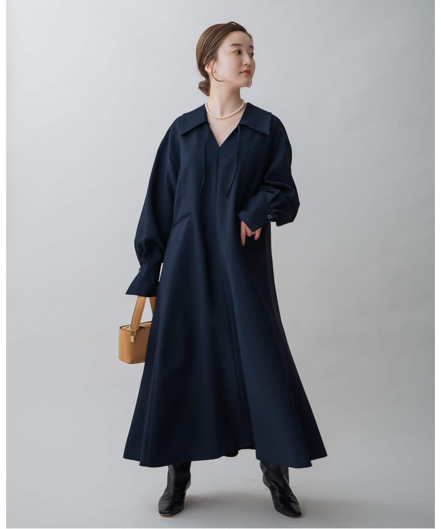 ＆NAVY スキッパーフレアワンピース（ワンピース）｜IENA（イエナ）の