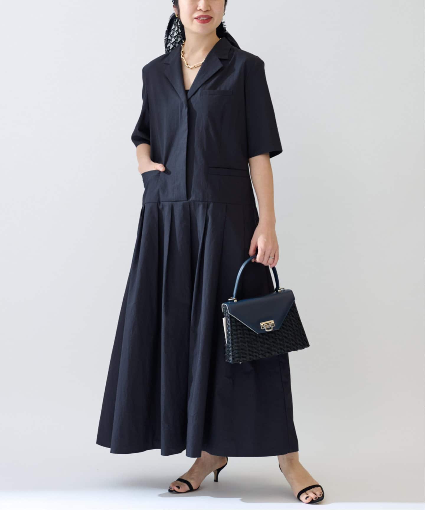 コットンリネンタイプライターワンピース（ワンピース）｜VERMEIL par