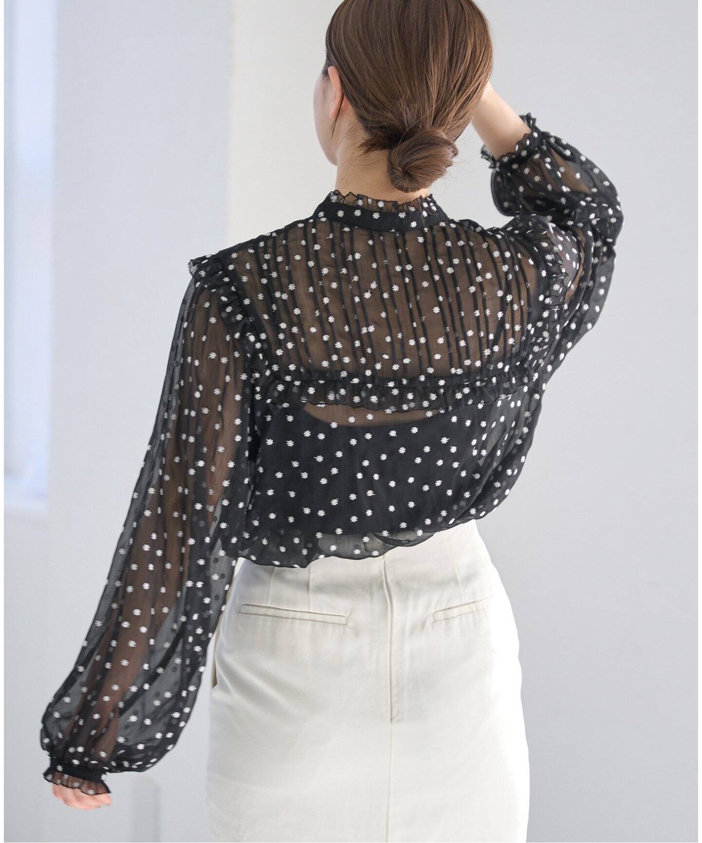 追加》楊柳フリルピンタックブラウス（シャツ／ブラウス）｜IENA