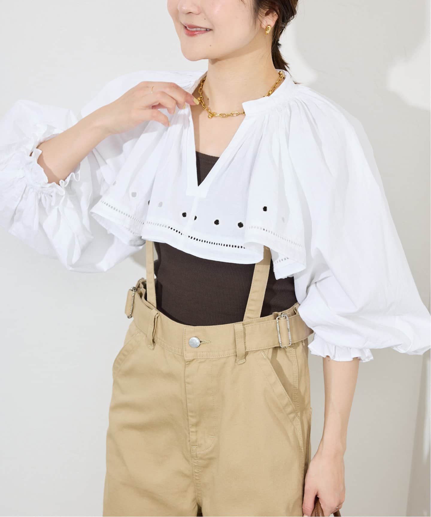 crinkle crinkle crinkle embroidery クロップド ブラウス CC-3526