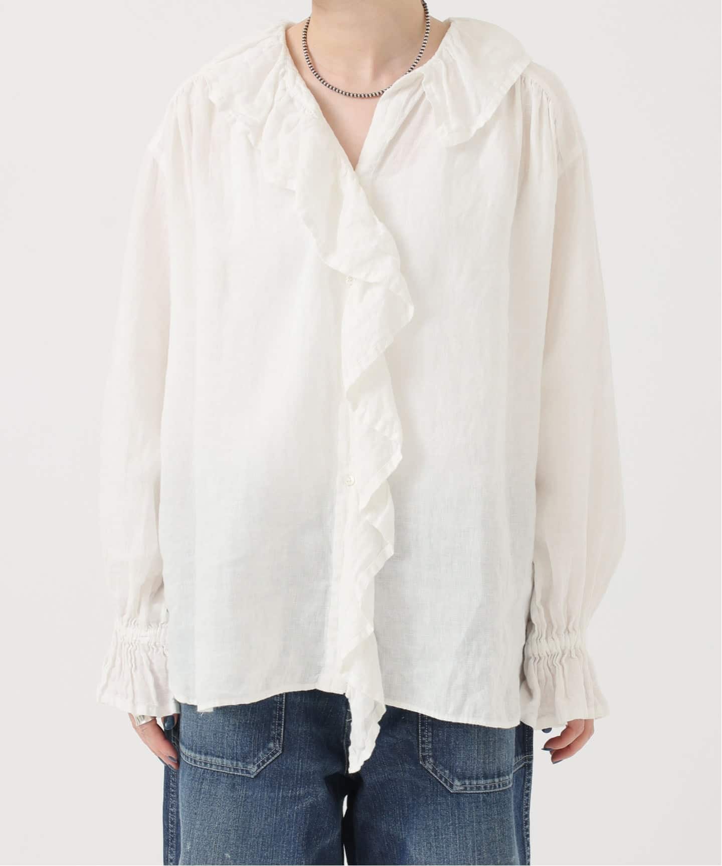 追加予約3》フレンチリネン フリルパフブラウス（シャツ／ブラウス