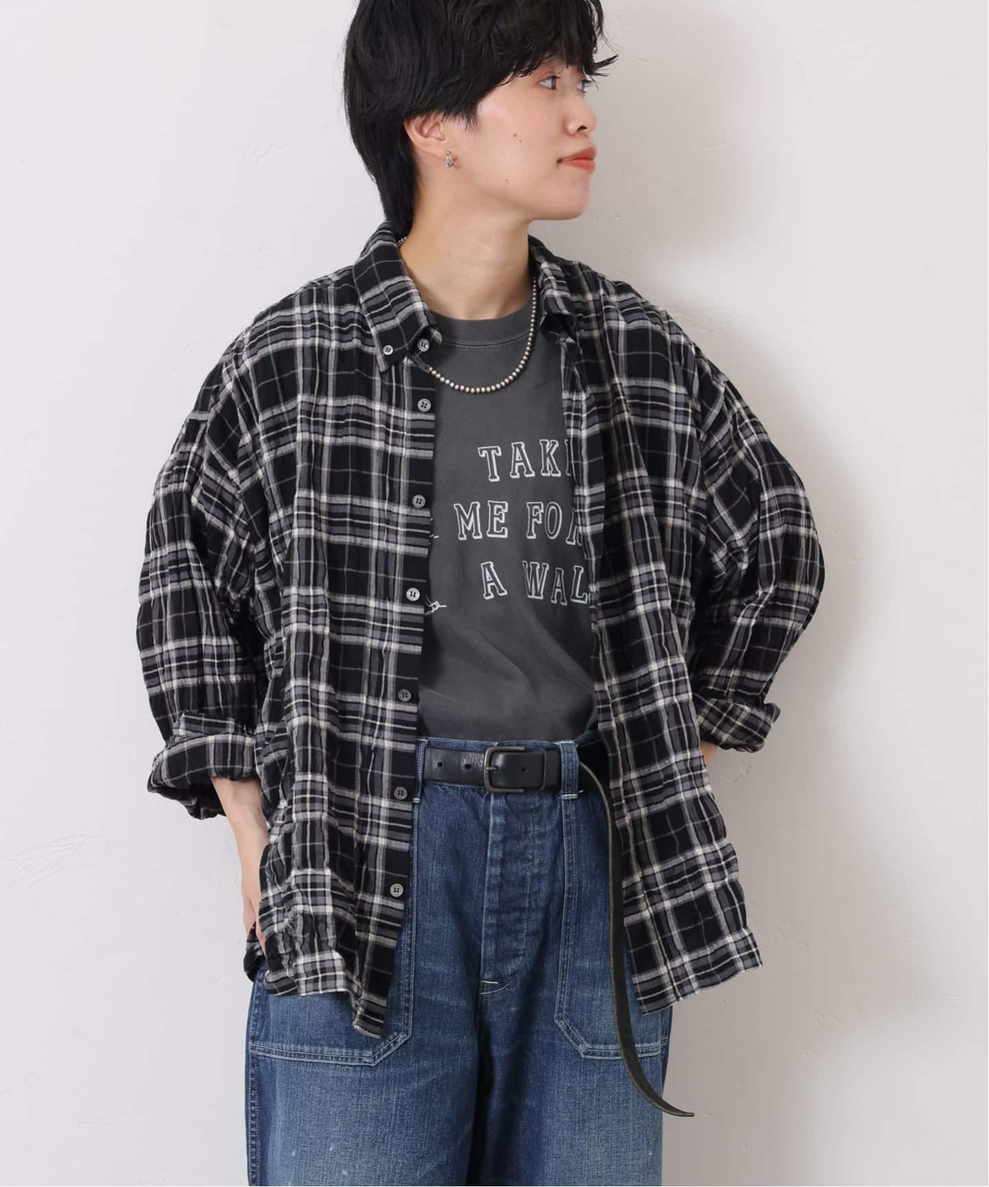 シャーリングチェック Big-BD-シャツ（シャツ／ブラウス）｜journal